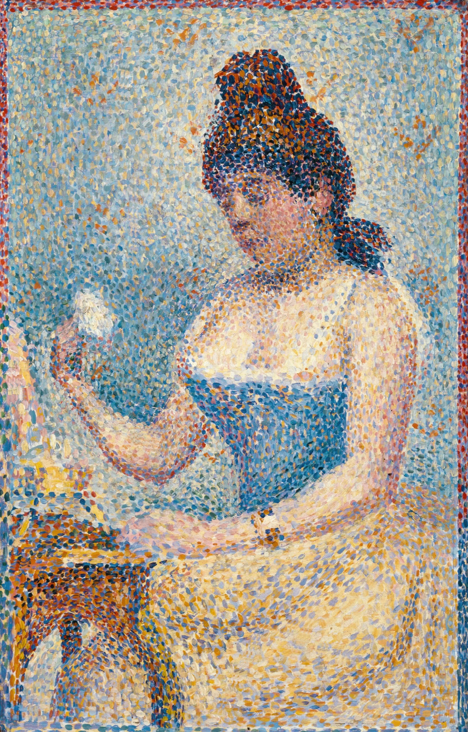 Young Woman Powdering Herself Wall Art by Georges Seurat - Canvas Print