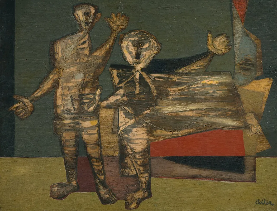 Two Figures 14 Wall Art by Jankel Adler - Canvas Print