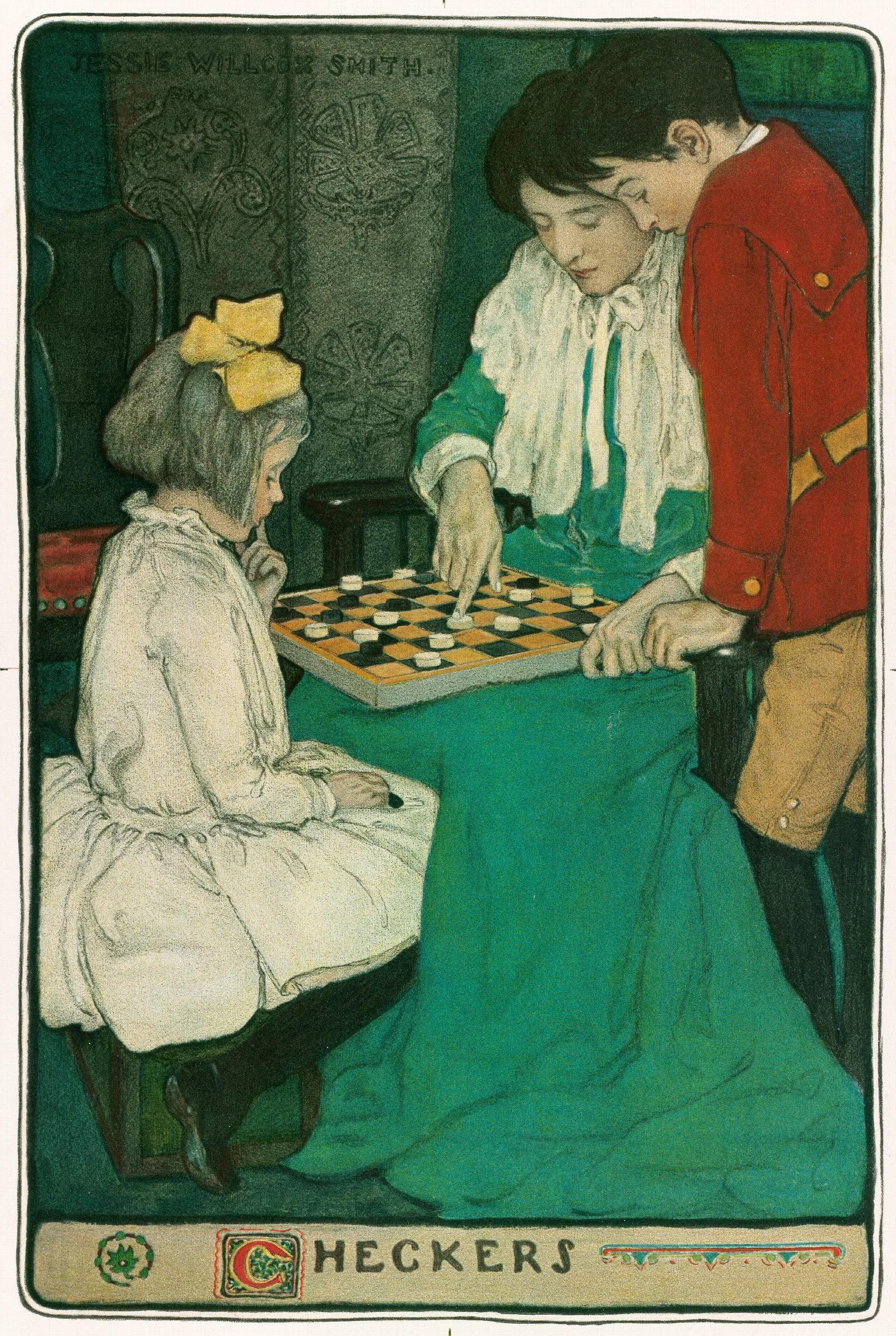 Checkers Wall Art by Jessie Willcox Smith - Canvas Print