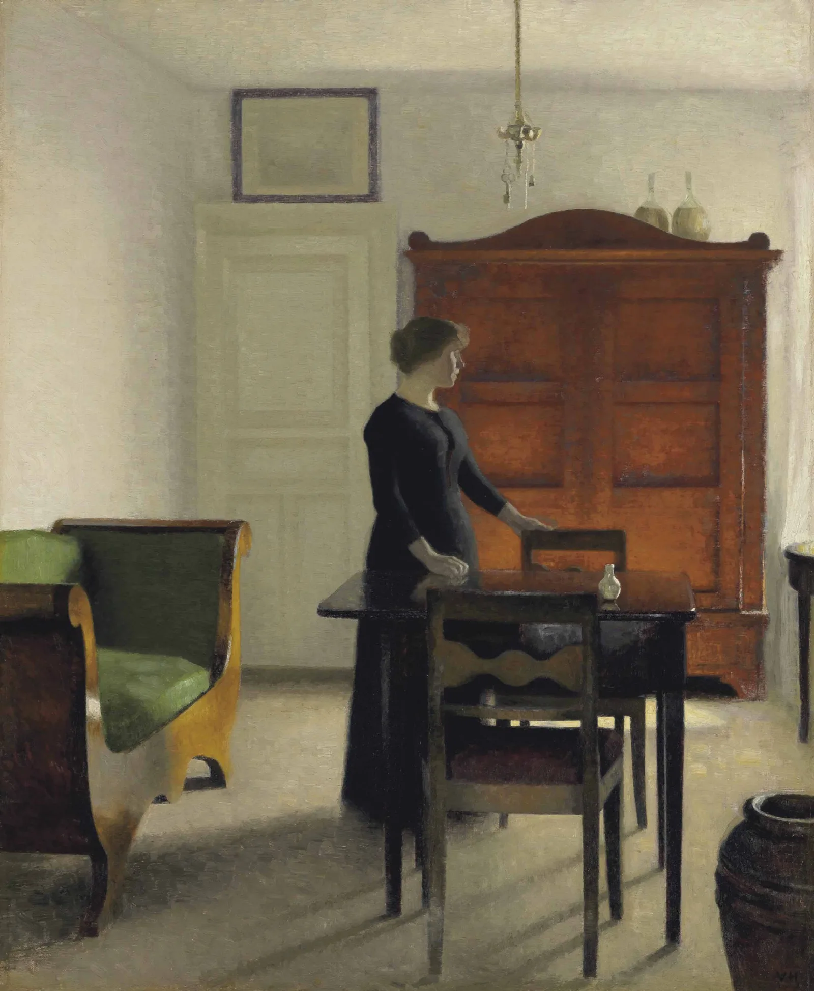 Stue Wall Art by Vilhelm Hammershøi - Canvas Print