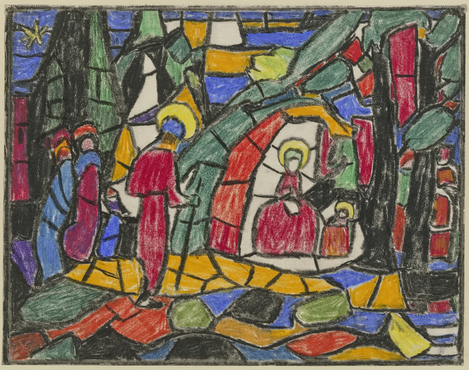 The Nativity 53 Wall Art by Adolf Hölzel - Canvas Print