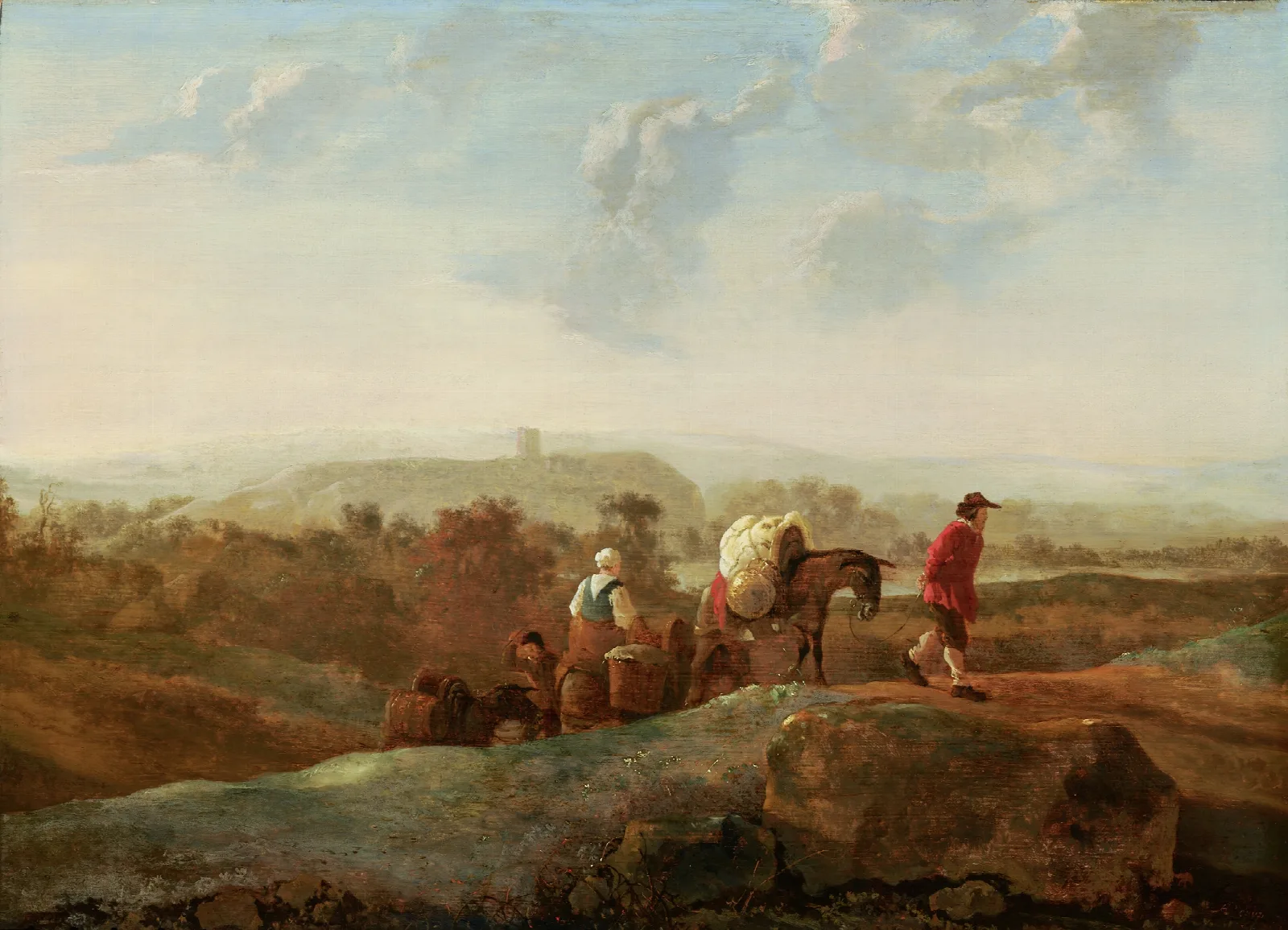 Migrating Peasants In A Southern Landscape Wall Art by Aelbert Cuyp - Canvas Print