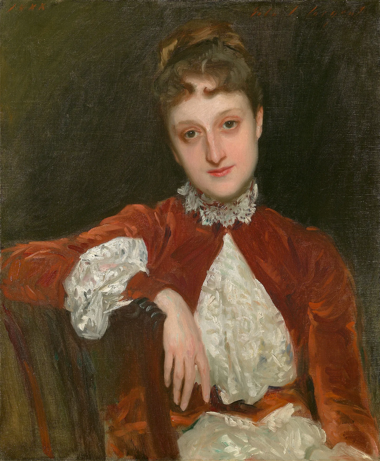 Mrs Charles Deering Marion Denison Whipple Wall Art by John Singer Sargent - Canvas Print