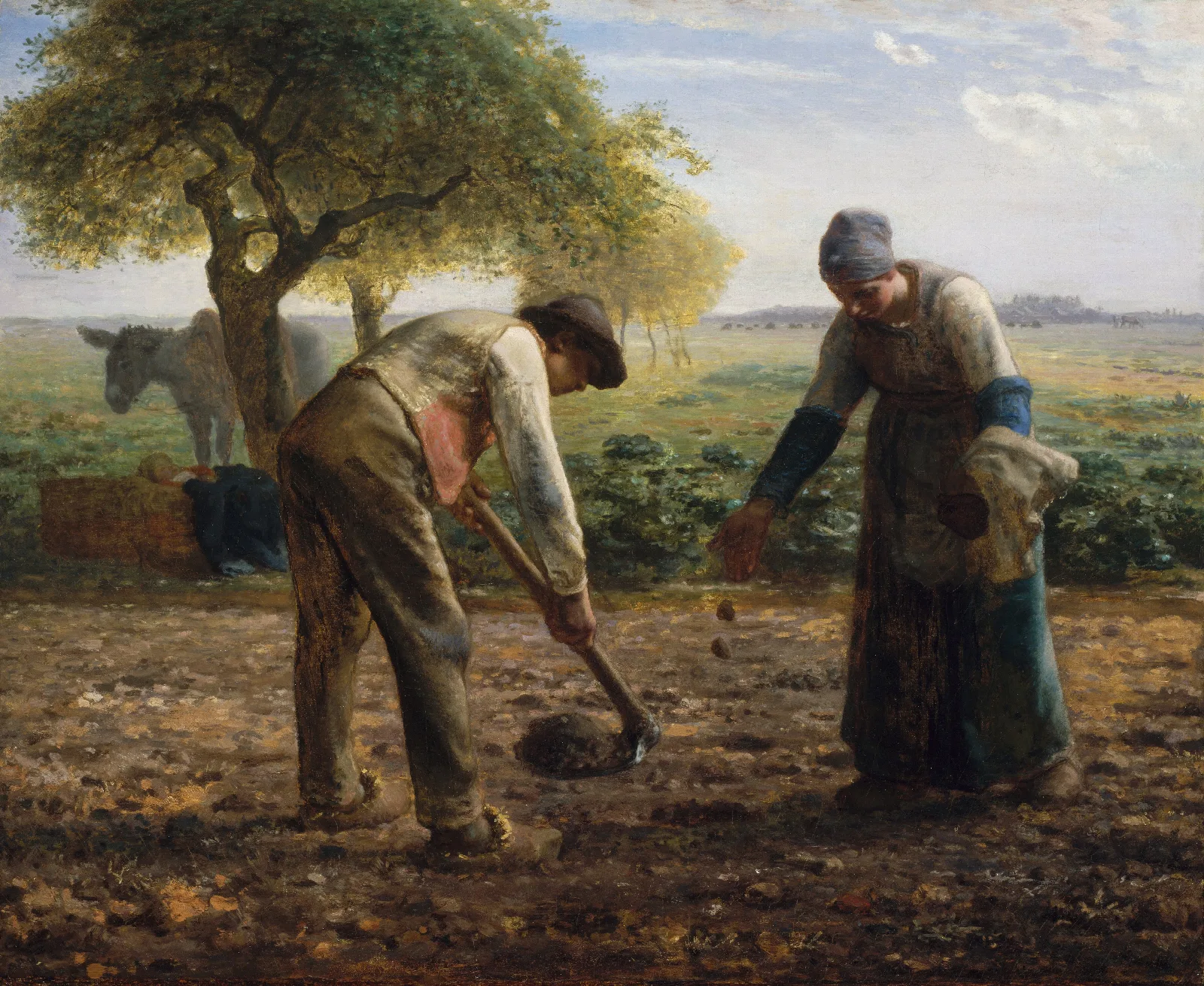 Potato Planters Wall Art by Jean-François Millet - Canvas Print