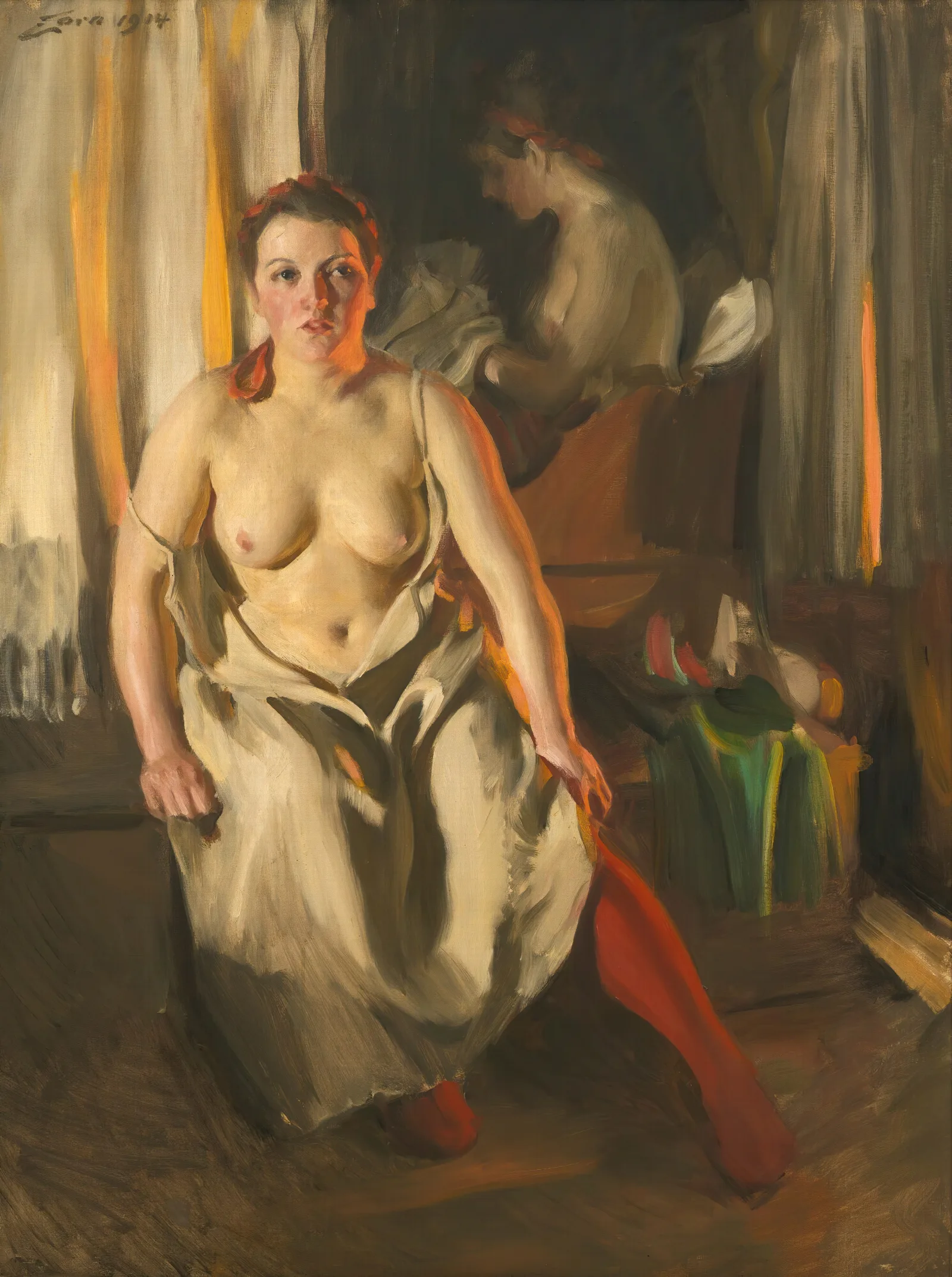 Red Stockings Wall Art by Anders Zorn - Canvas Print