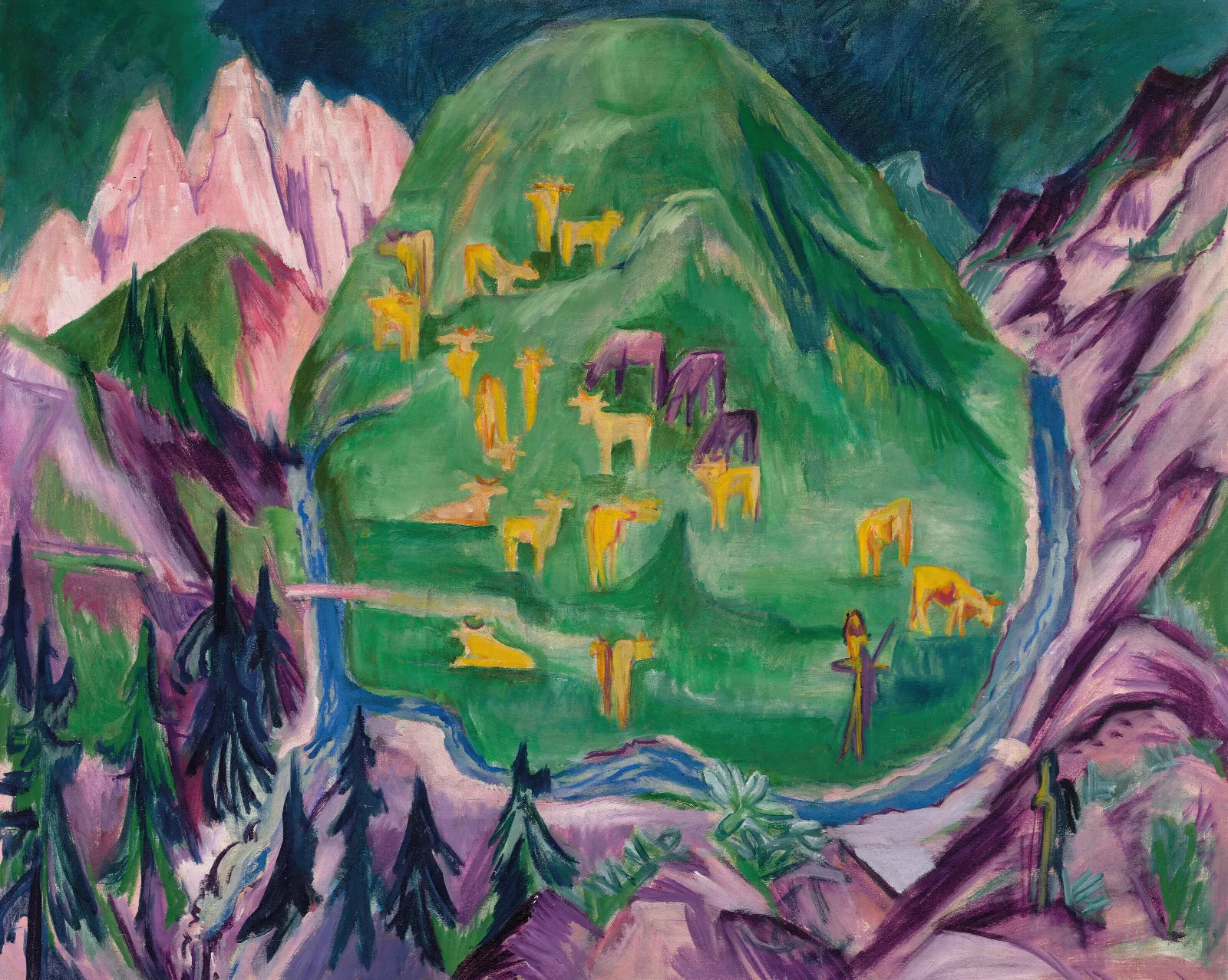 Galtviehweide Wall Art by Ernst Ludwig Kirchner - Canvas Print