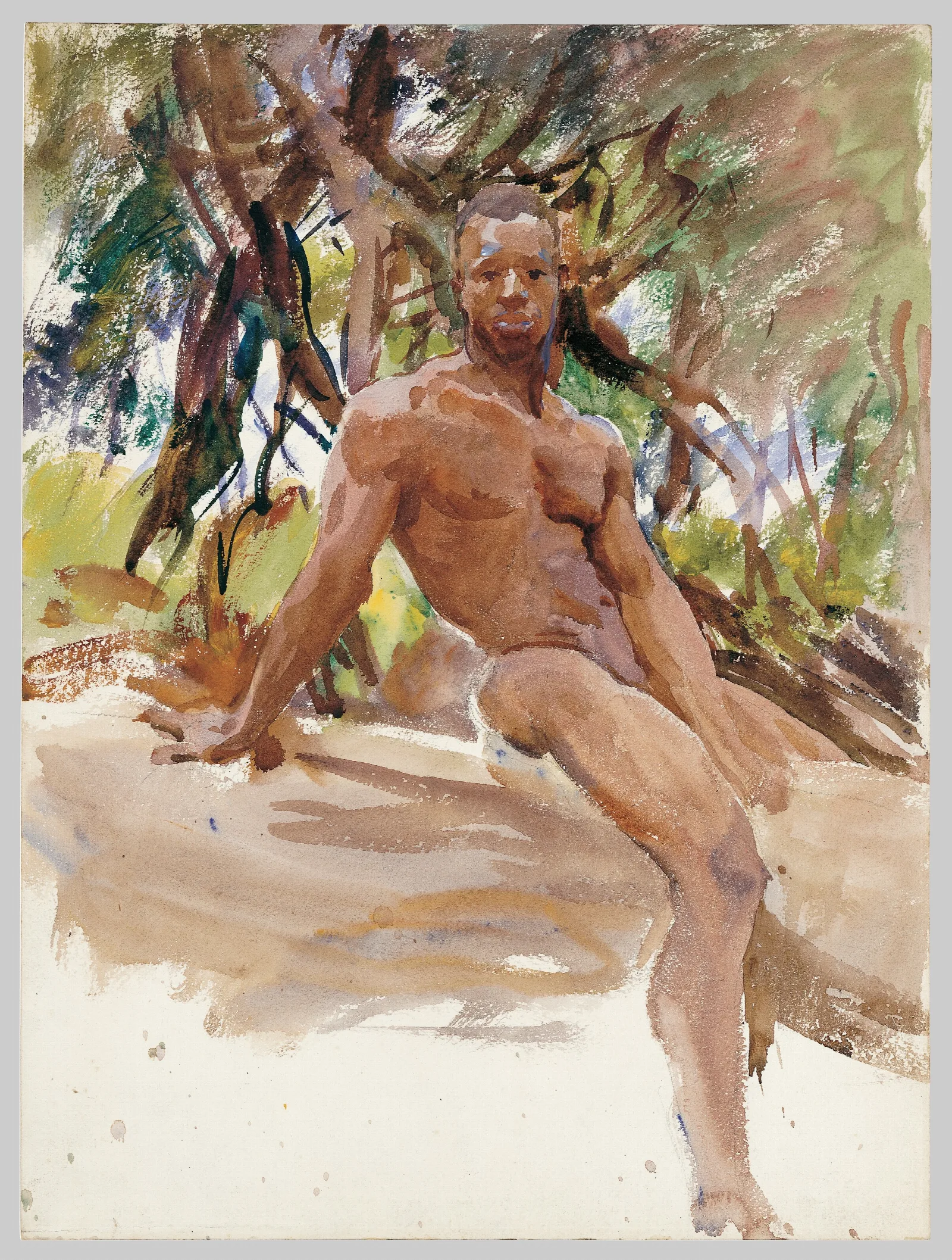 Man And Trees Florida Wall Art by John Singer Sargent - Canvas Print