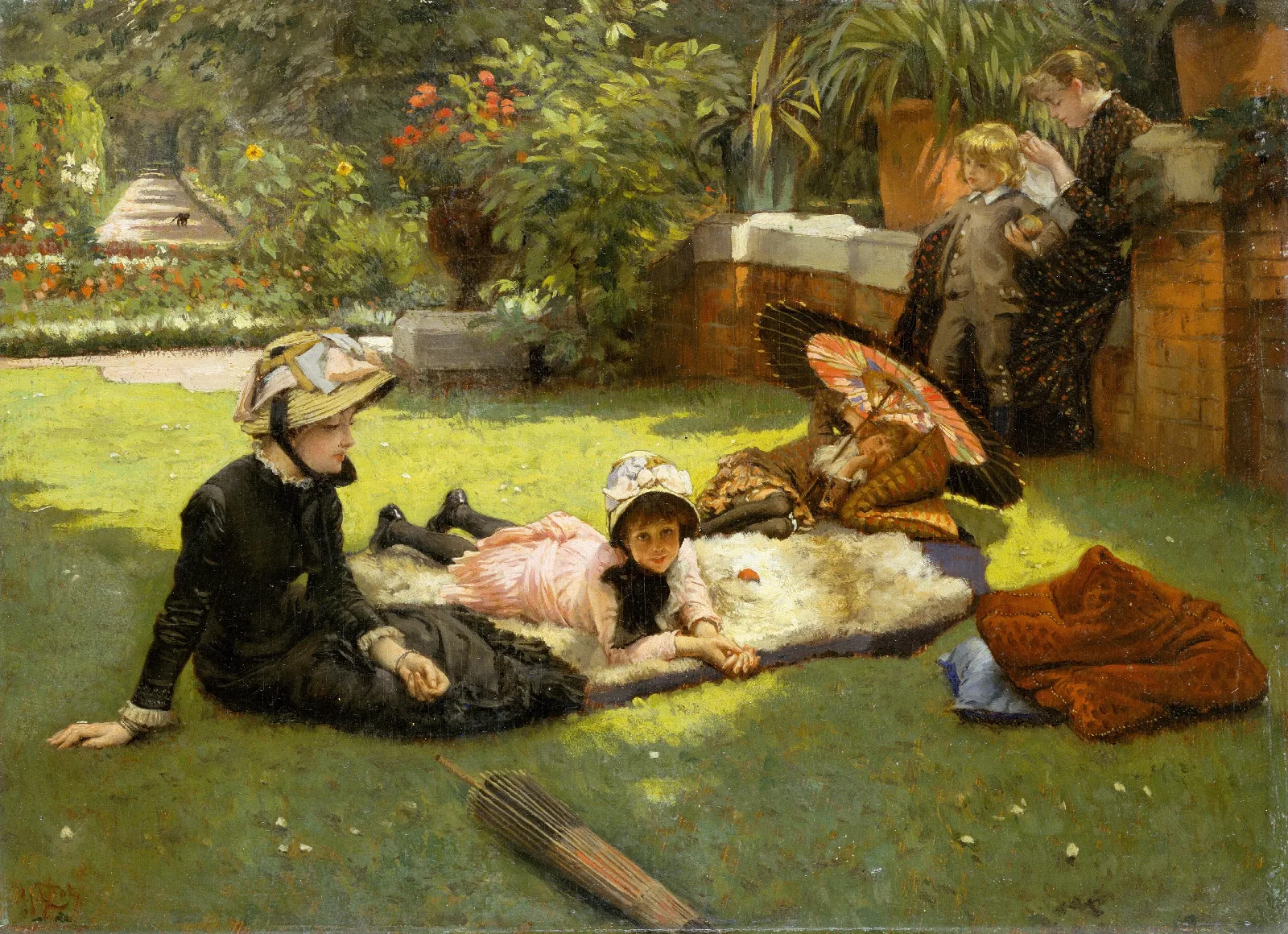 In Full Sunlight En Plein Soleil Wall Art by James Tissot - Canvas Print