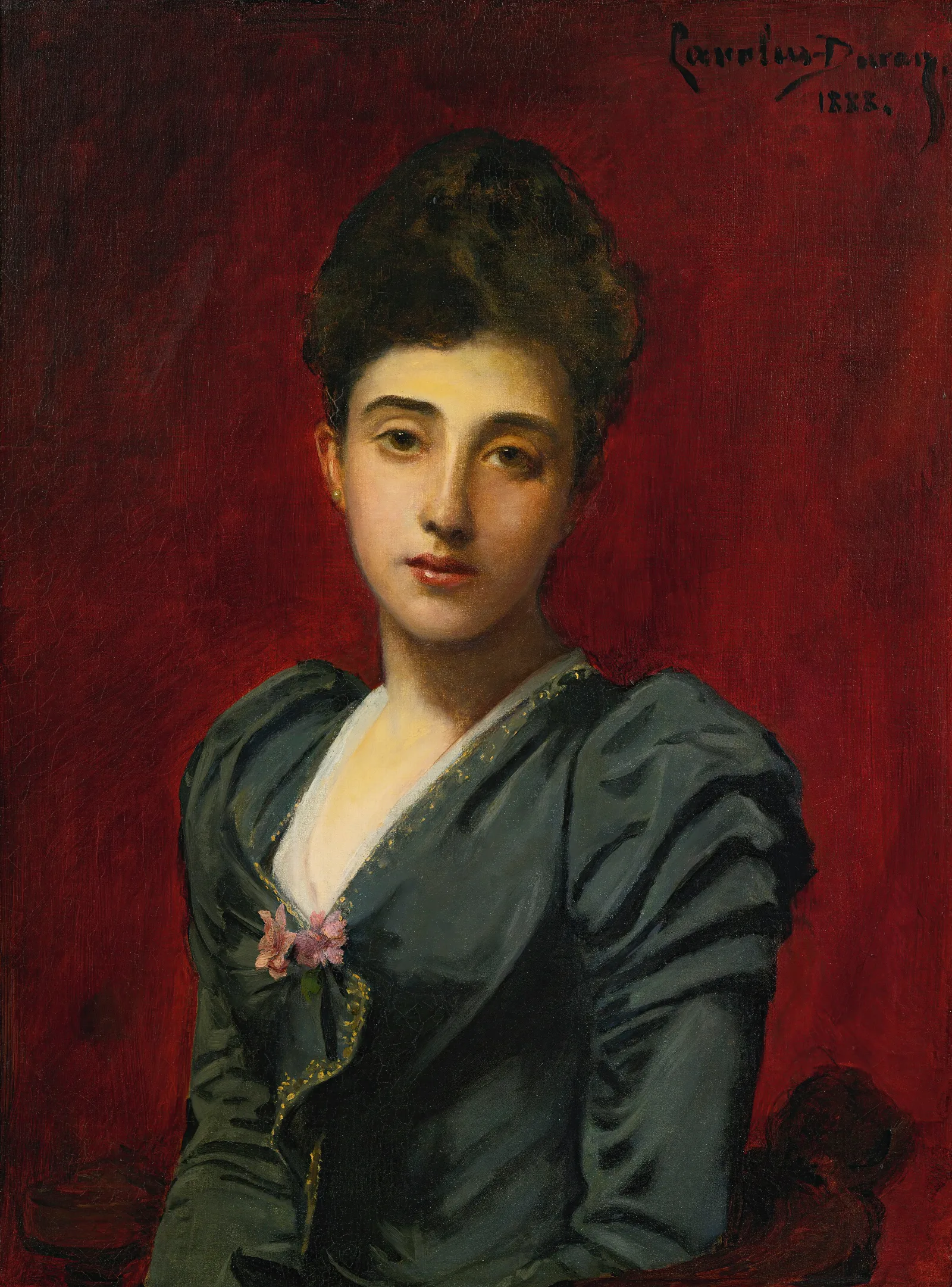 Portrait Of The Countess Lily De Roussy De Sales Wall Art by Carolus-Duran - Canvas Print