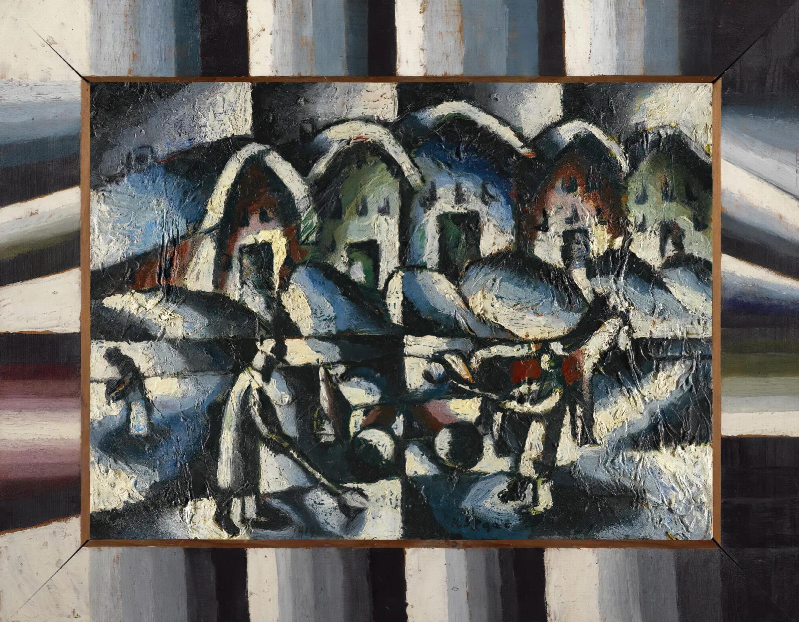 Schneeschipper Snow Shovellers Wall Art by Arthur Segal - Canvas Print