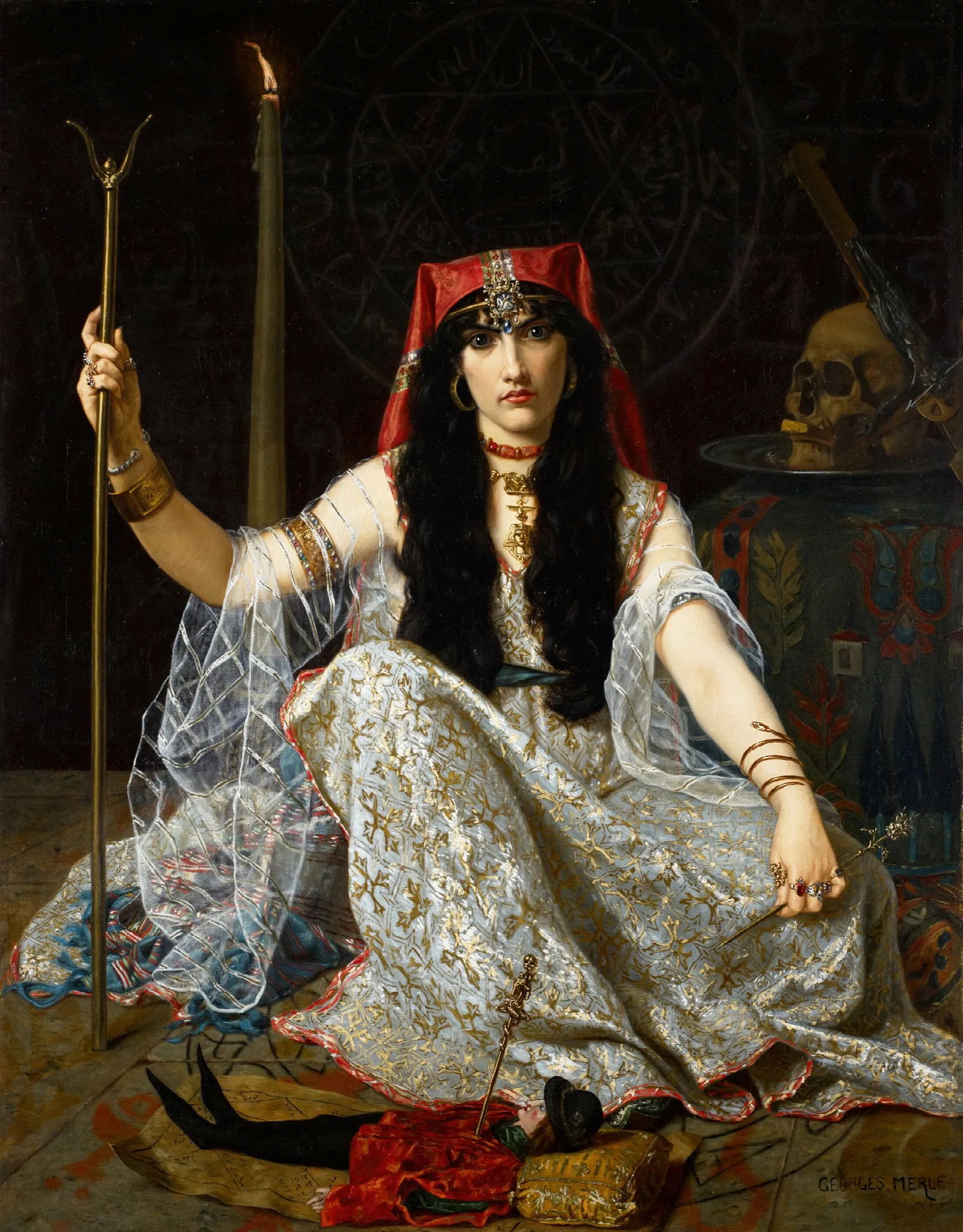 Lenvouteuse The Sorceress Wall Art by Hugues Merle - Canvas Print