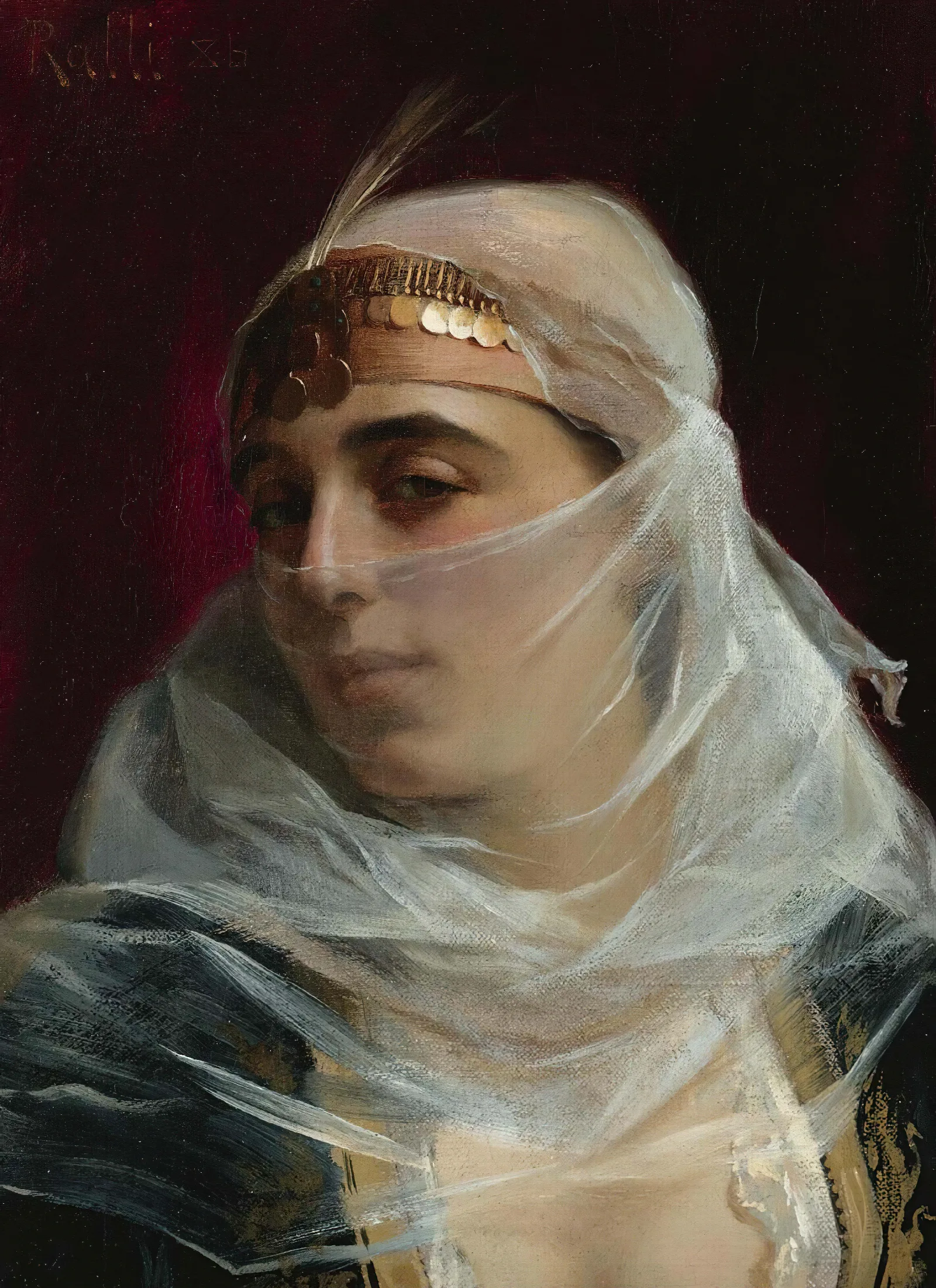 Turkish Woman Wall Art by Theodoros Ralli - Canvas Print