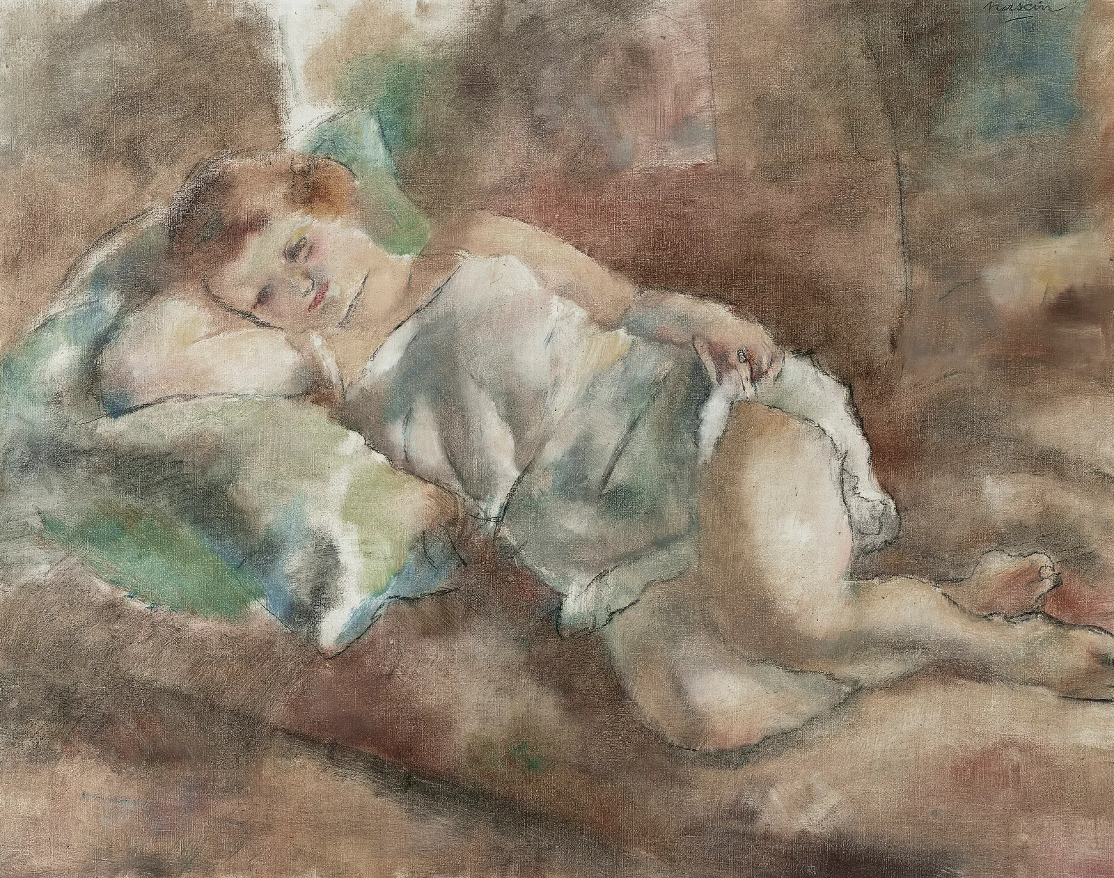 Le Repos Du Modele Wall Art by Jules Pascin - Canvas Print