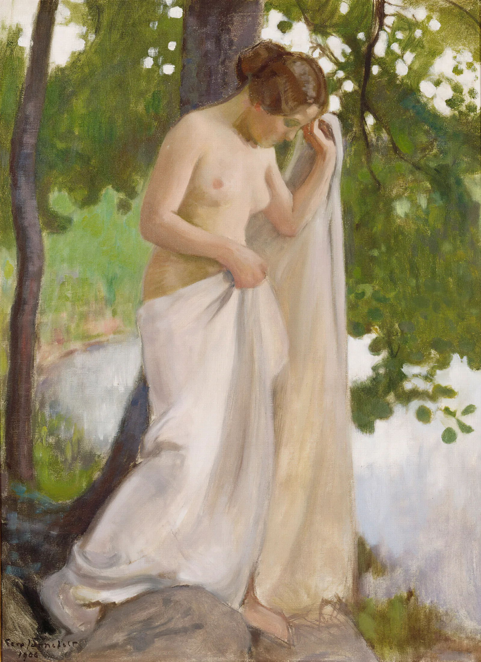 Bathing Sheet Wall Art by Eero Järnefelt - Canvas Print