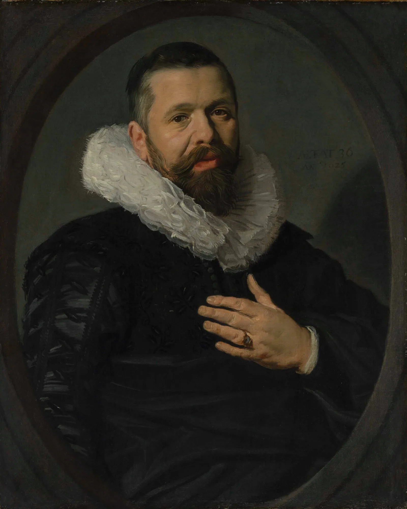 Portrait Of A Bearded Man With A Ruff Wall Art by Frans Hals - Canvas Print