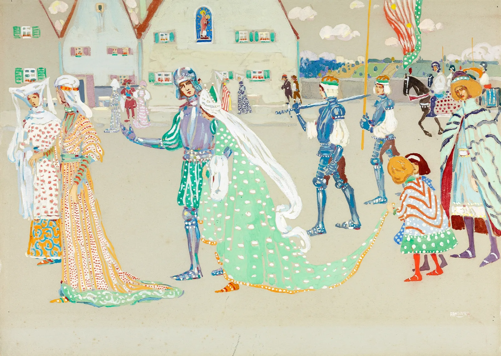 The Young Couple Wall Art by Wassily Kandinsky - Canvas Print