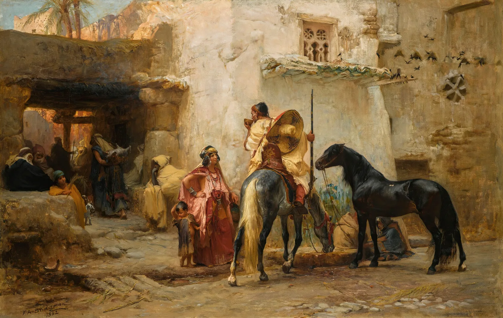 Street In Algeria Wall Art by Frederick Arthur Bridgman - Canvas Print