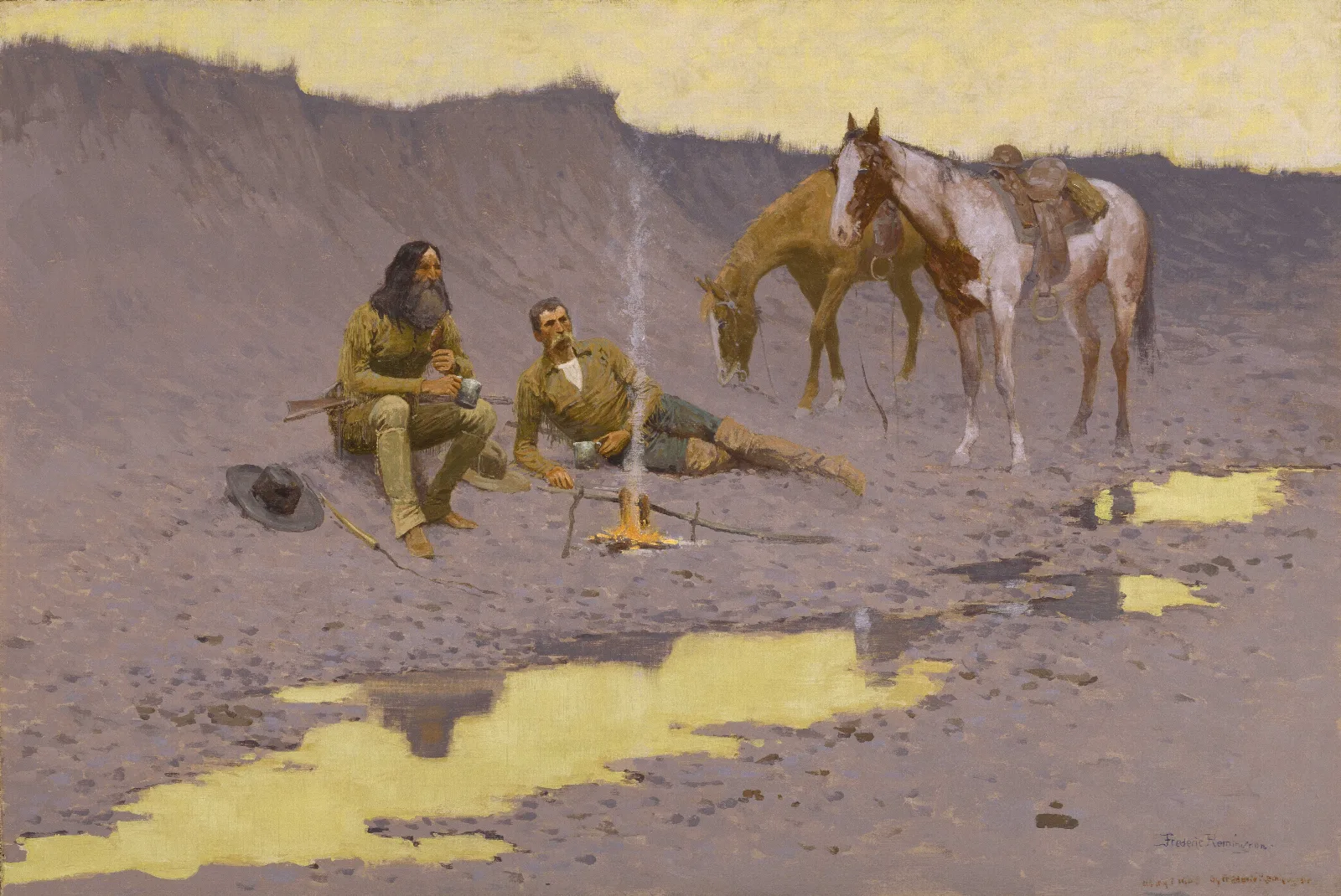A New Year On The Cimarron Wall Art by Frederic Remington - Canvas Print