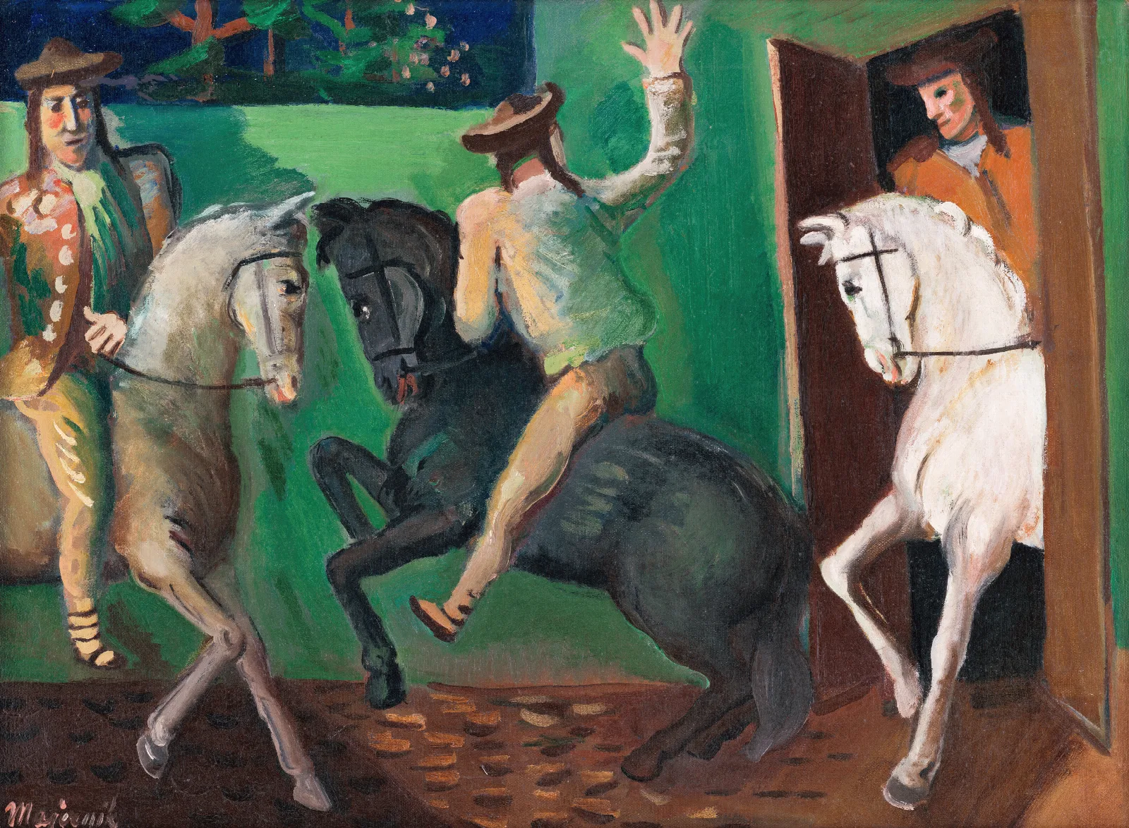 Riders On Horses Wall Art by Cyprián Majerník - Canvas Print