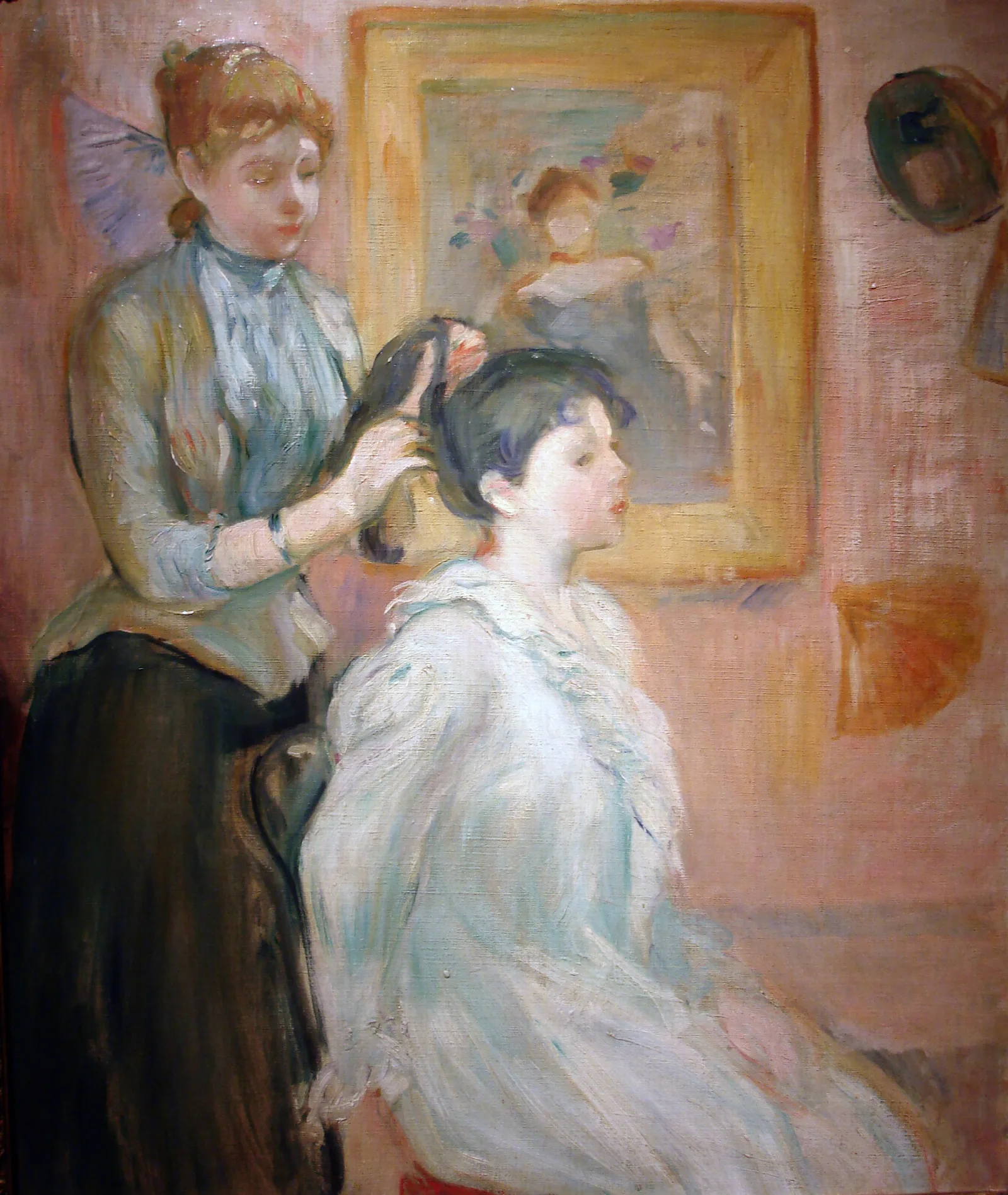 La Coiffure 3 Wall Art by Berthe Morisot - Canvas Print