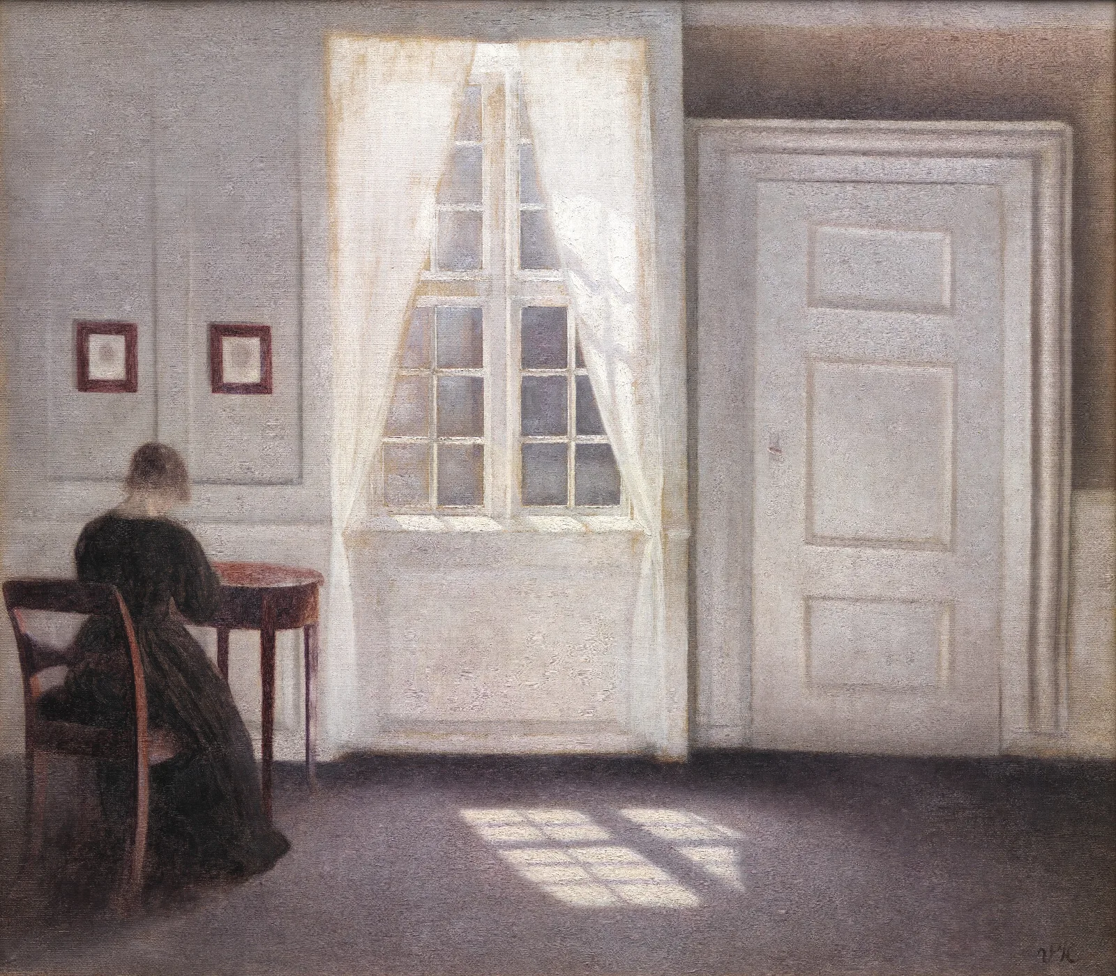 Interior In Strandgade Sunlight On The Floor Wall Art by Vilhelm Hammershøi - Canvas Print