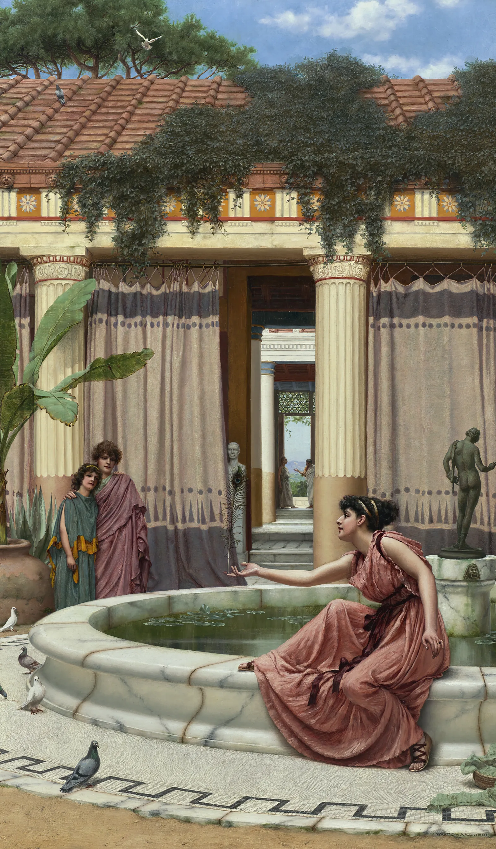 Innocent Amusements Wall Art by John William Godward - Canvas Print