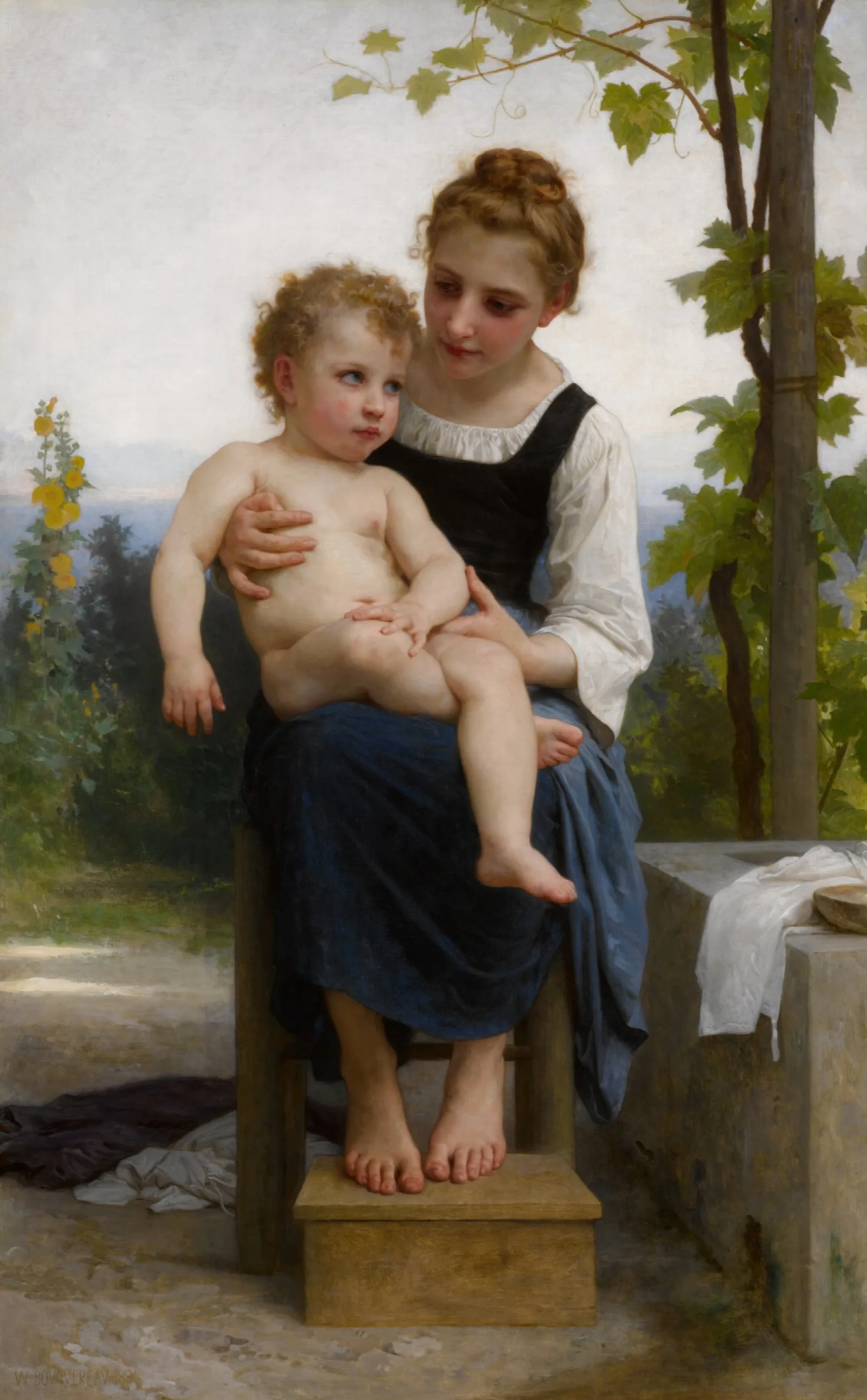 Avant Le Bain Wall Art by William Bouguereau - Canvas Print