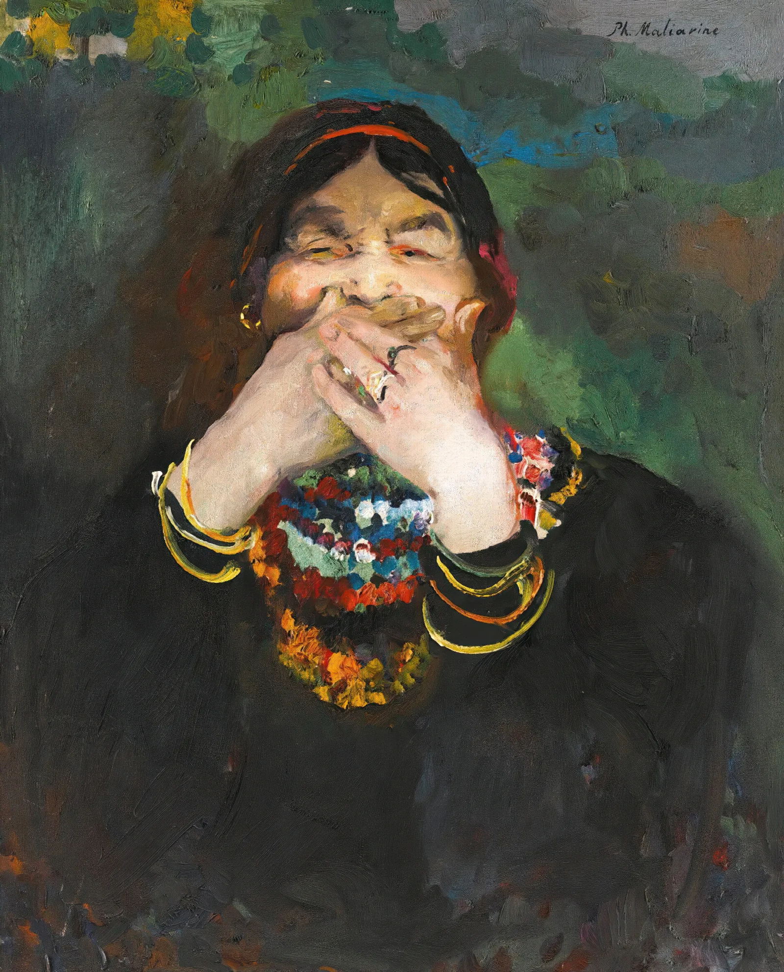Laughing Baba Wall Art by Filipp Malyavin - Canvas Print