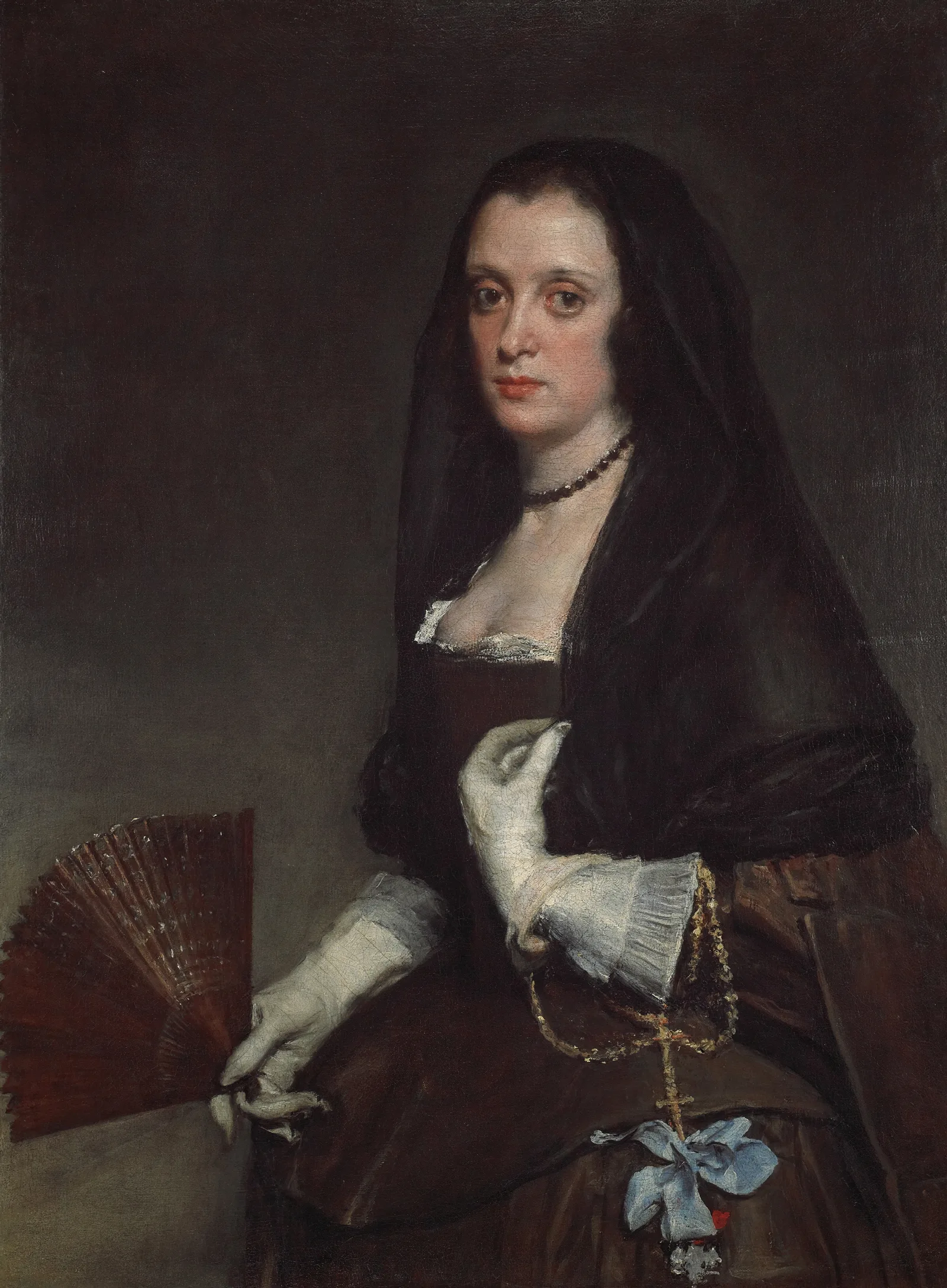 The Lady With A Fan Wall Art by Diego Velázquez - Canvas Print