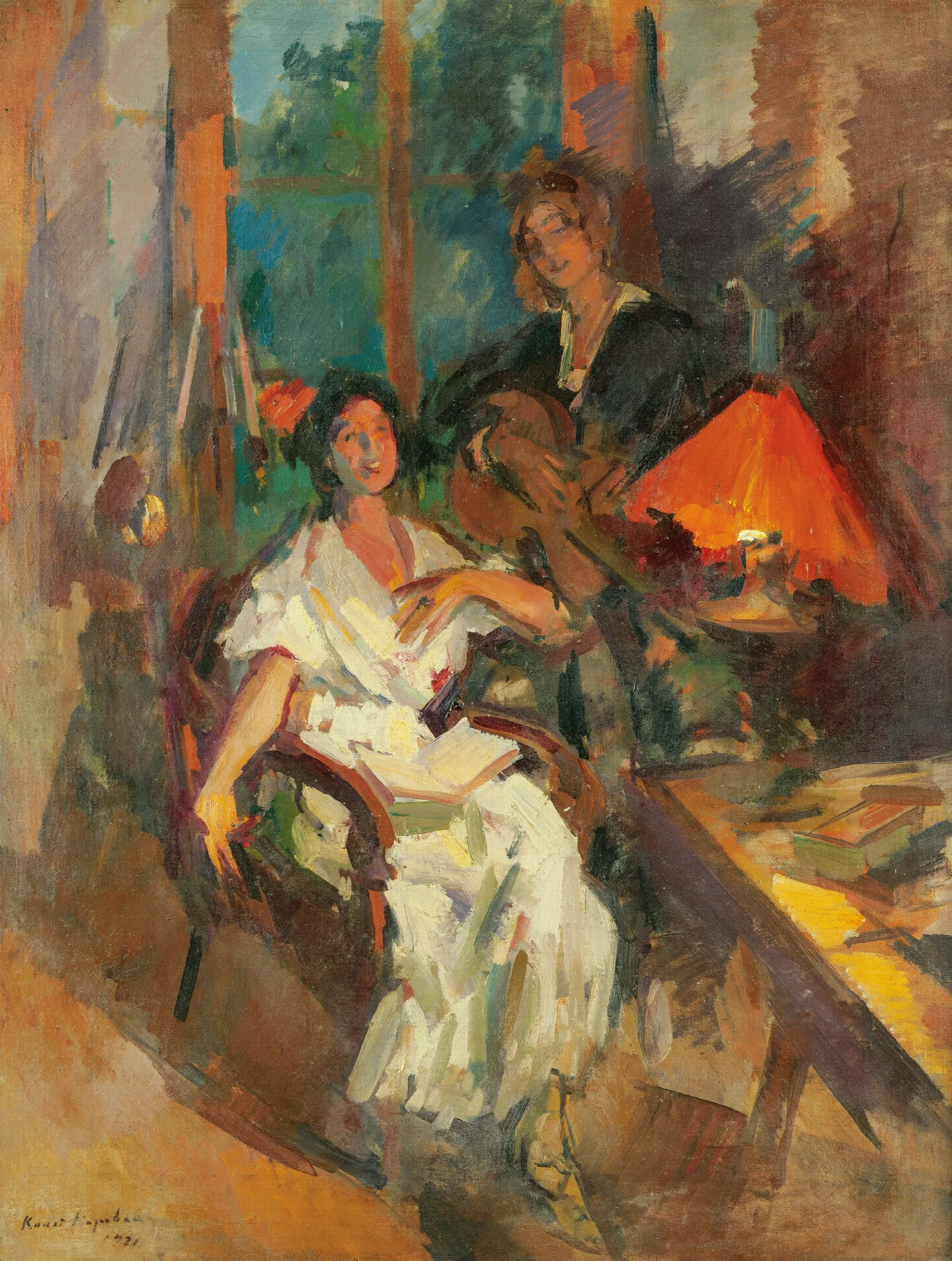 Evening Duet Wall Art by Konstantin Alexeevich Korovin - Canvas Print