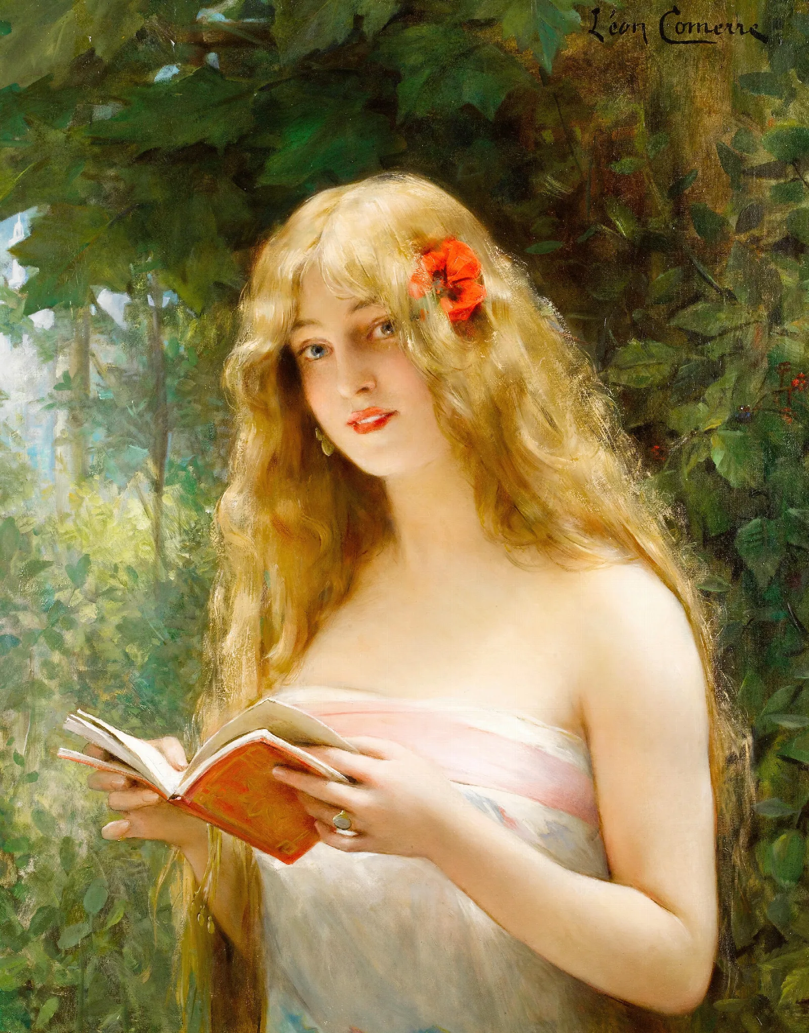 La Belle Liseuse Wall Art by Léon François Comerre - Canvas Print