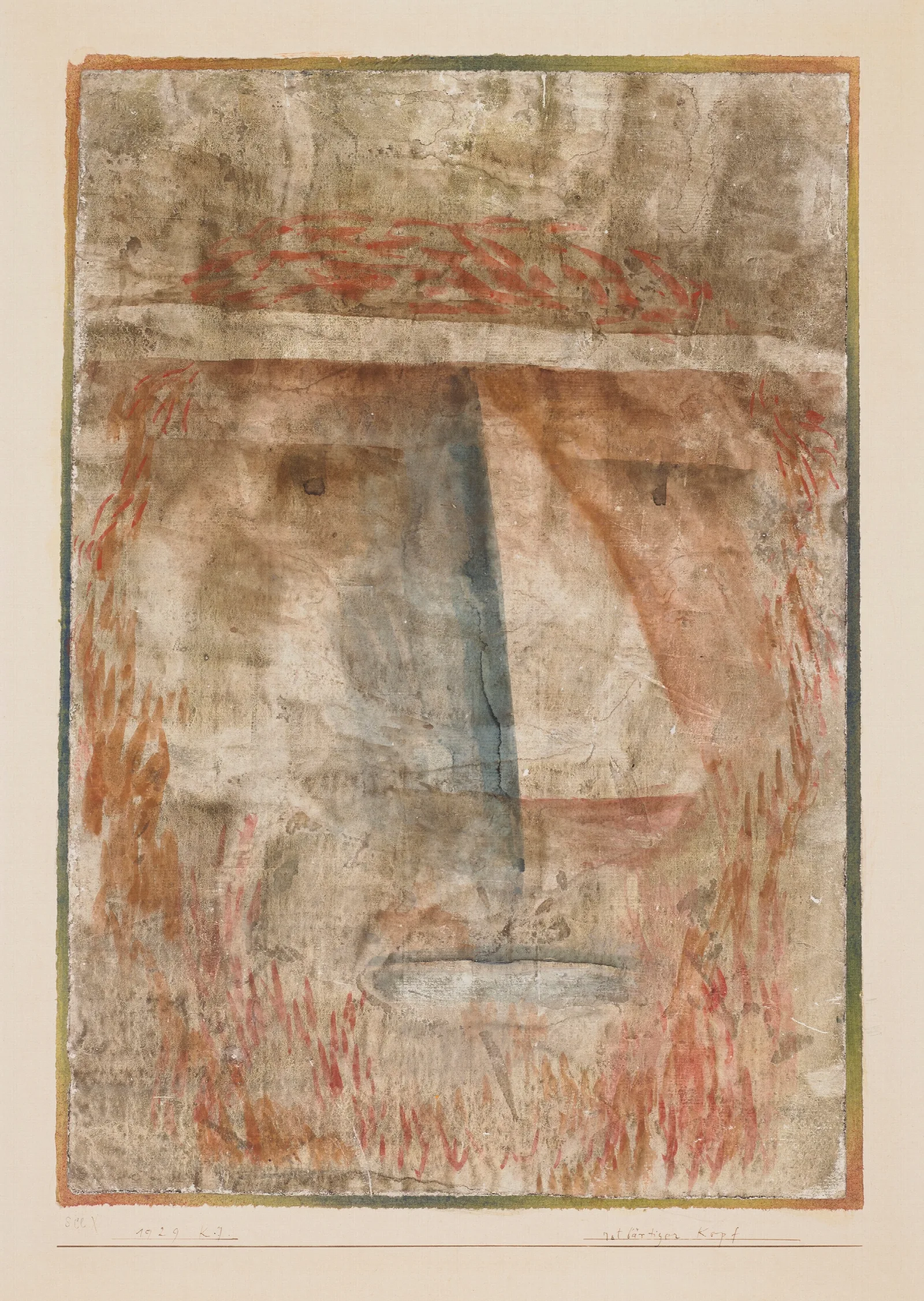 Rotbartiger Kopf Wall Art by Paul Klee - Canvas Print