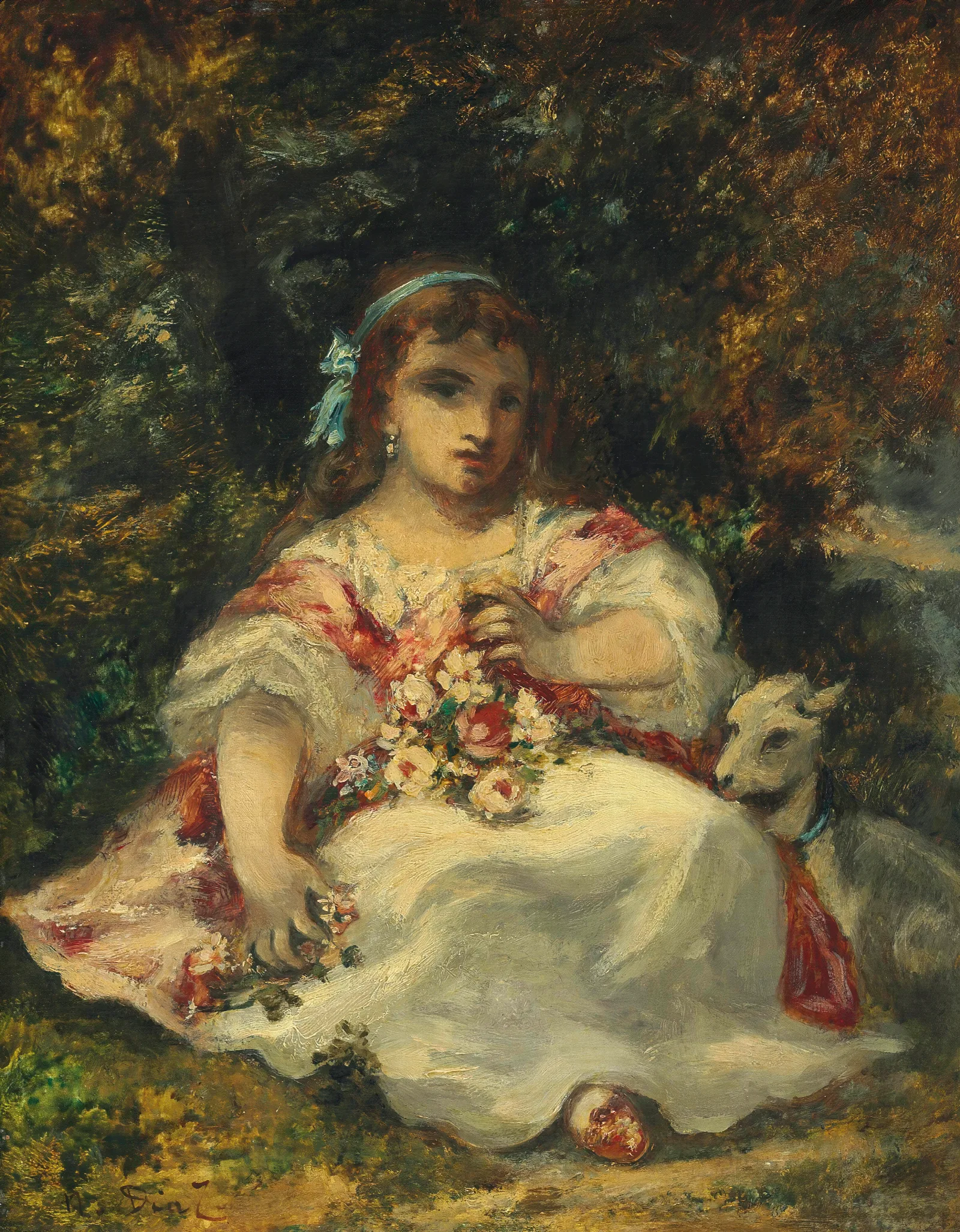 La Fille De Diaz Wall Art by Narcisse-Virgile Diaz de La Peña - Canvas Print