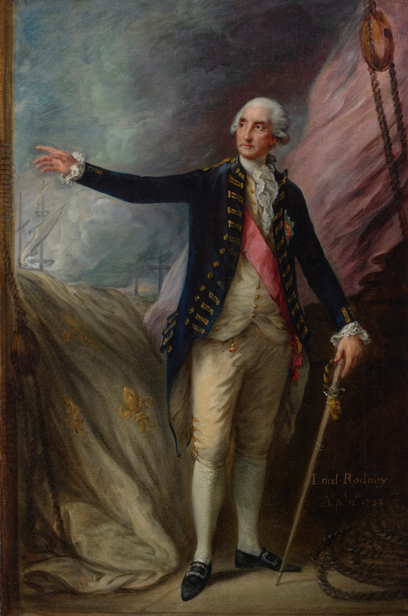 Portrait Of Admiral George Brydges Rodney 1st Lord Rodney 1718 1792 Wall Art by Thomas Gainsborough - Canvas Print