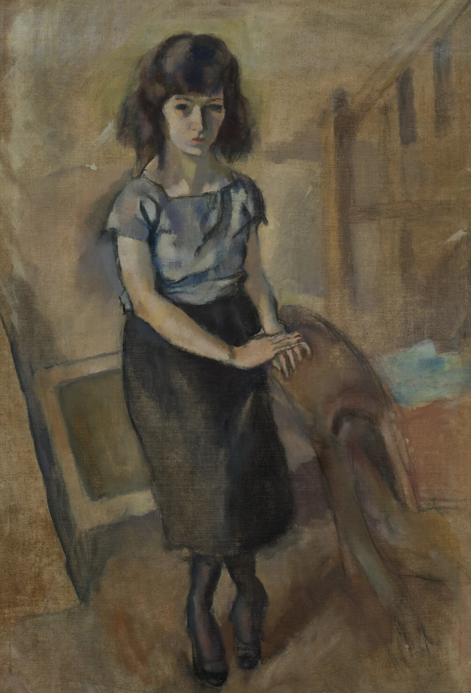 Portrait Dune Femme Debout Wall Art by Jules Pascin - Canvas Print