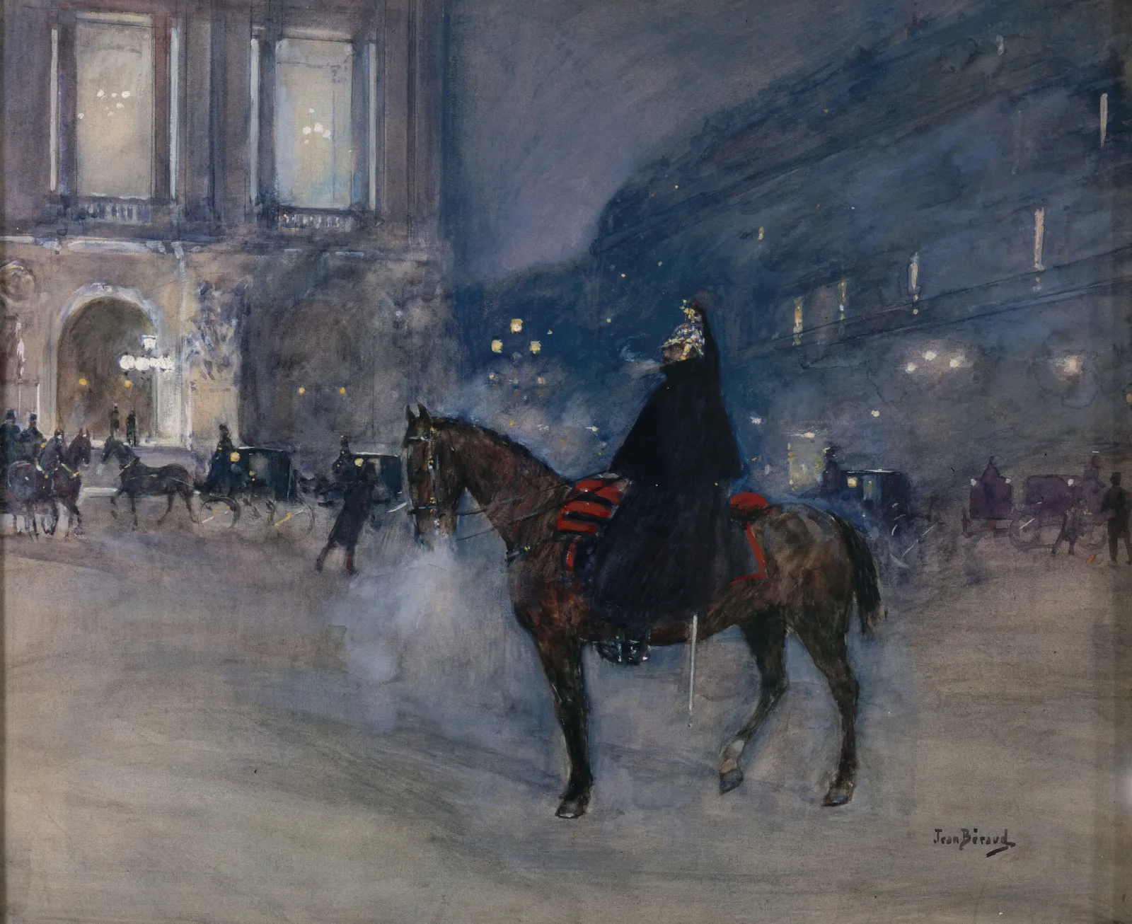 Facade De Lopera Un Soir De Gala Wall Art by Jean Béraud - Canvas Print