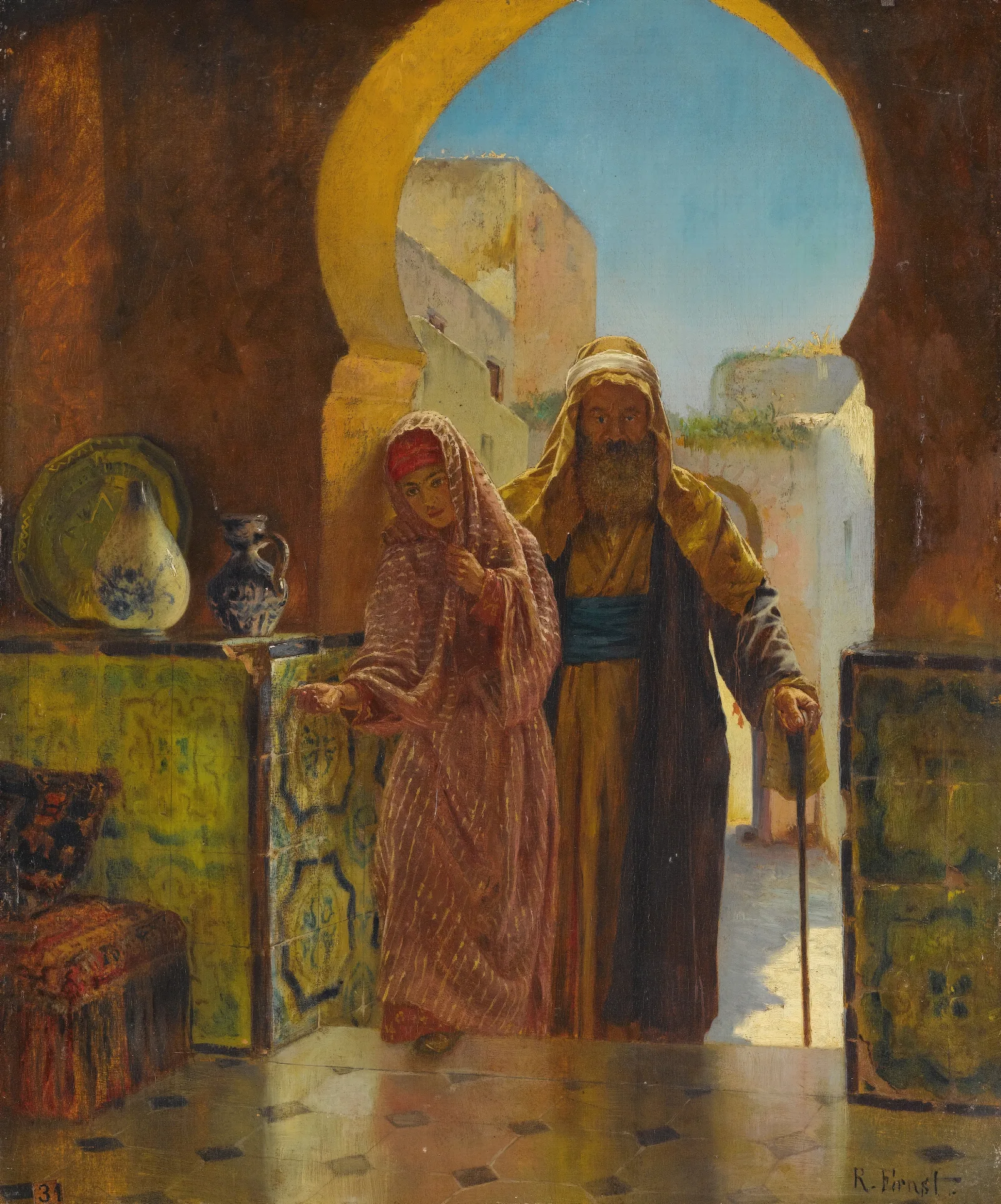 A Helping Hand Wall Art by Rudolf Ernst - Canvas Print