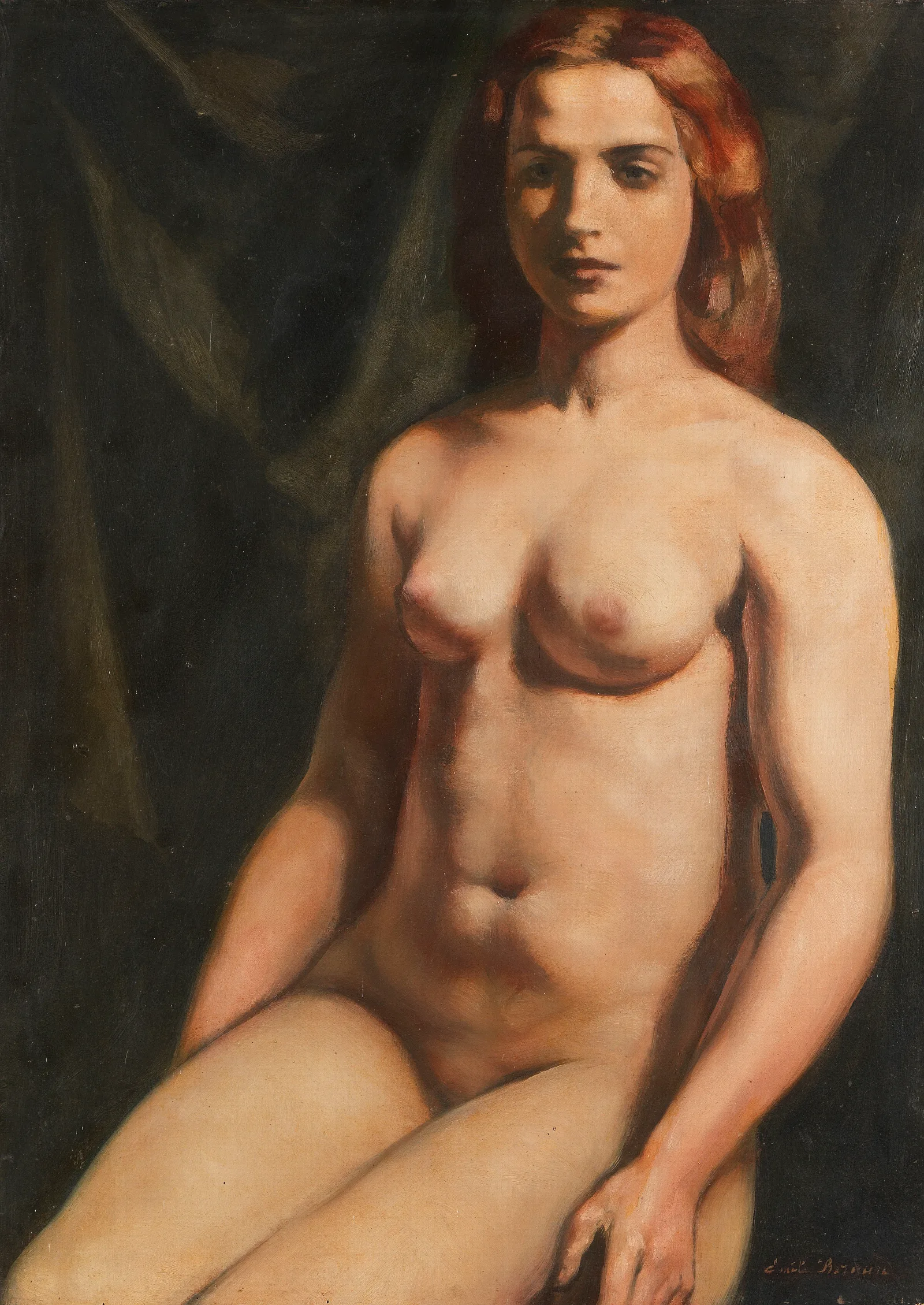 Seated Nude 14 Wall Art by Emile Bernard - Canvas Print