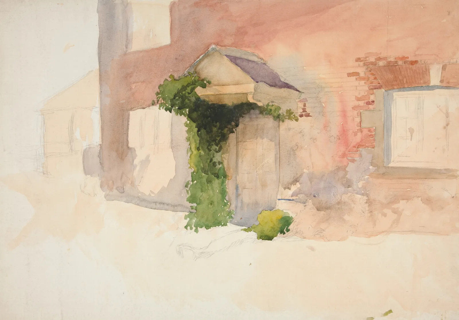 Study Of Exterior Of A Red Brick House Wall Art by Edwin Austin Abbey - Canvas Print
