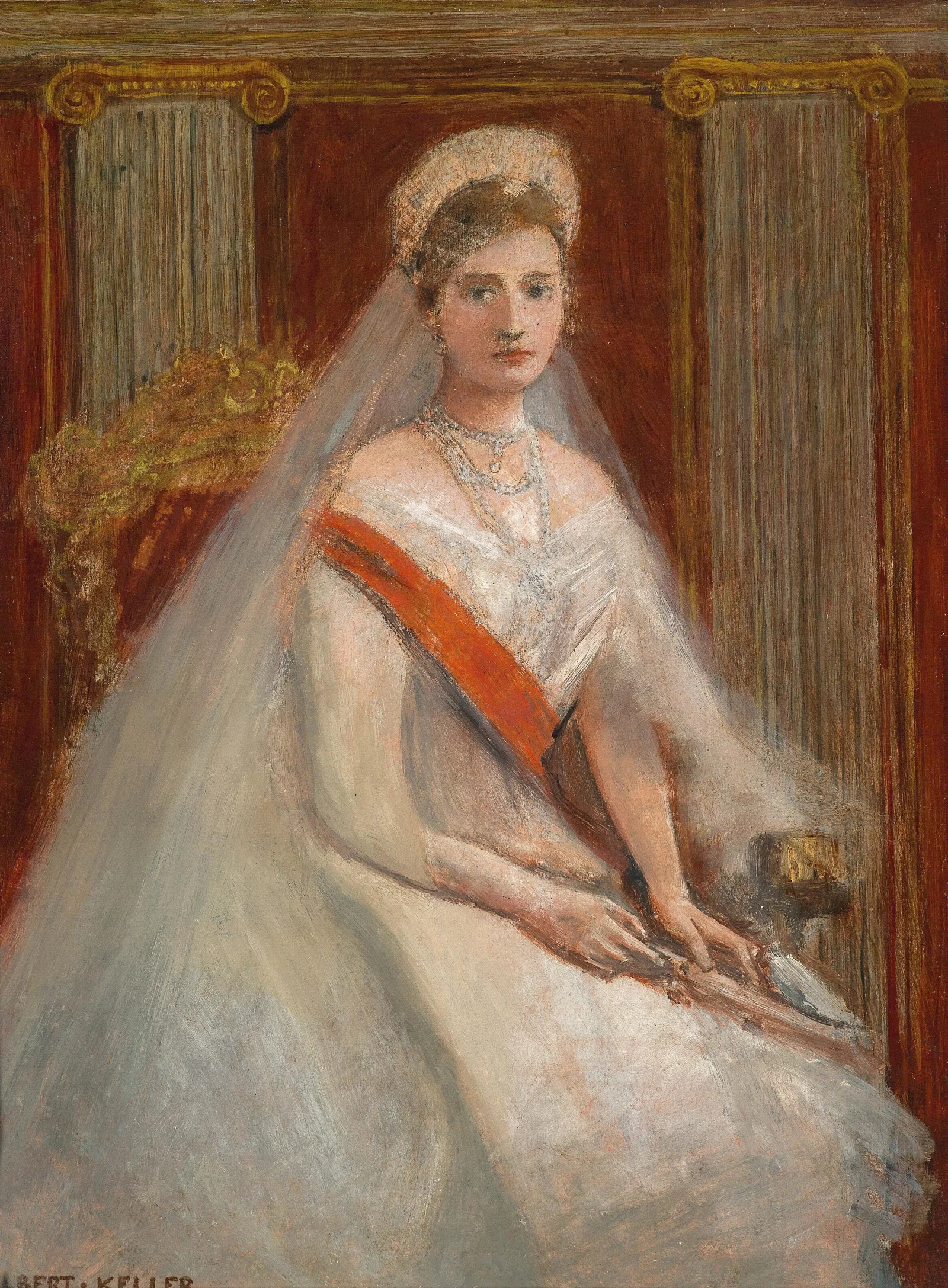 Bildnis Zarin Alexandra Fjordorovna Wall Art by Albert von Keller - Canvas Print