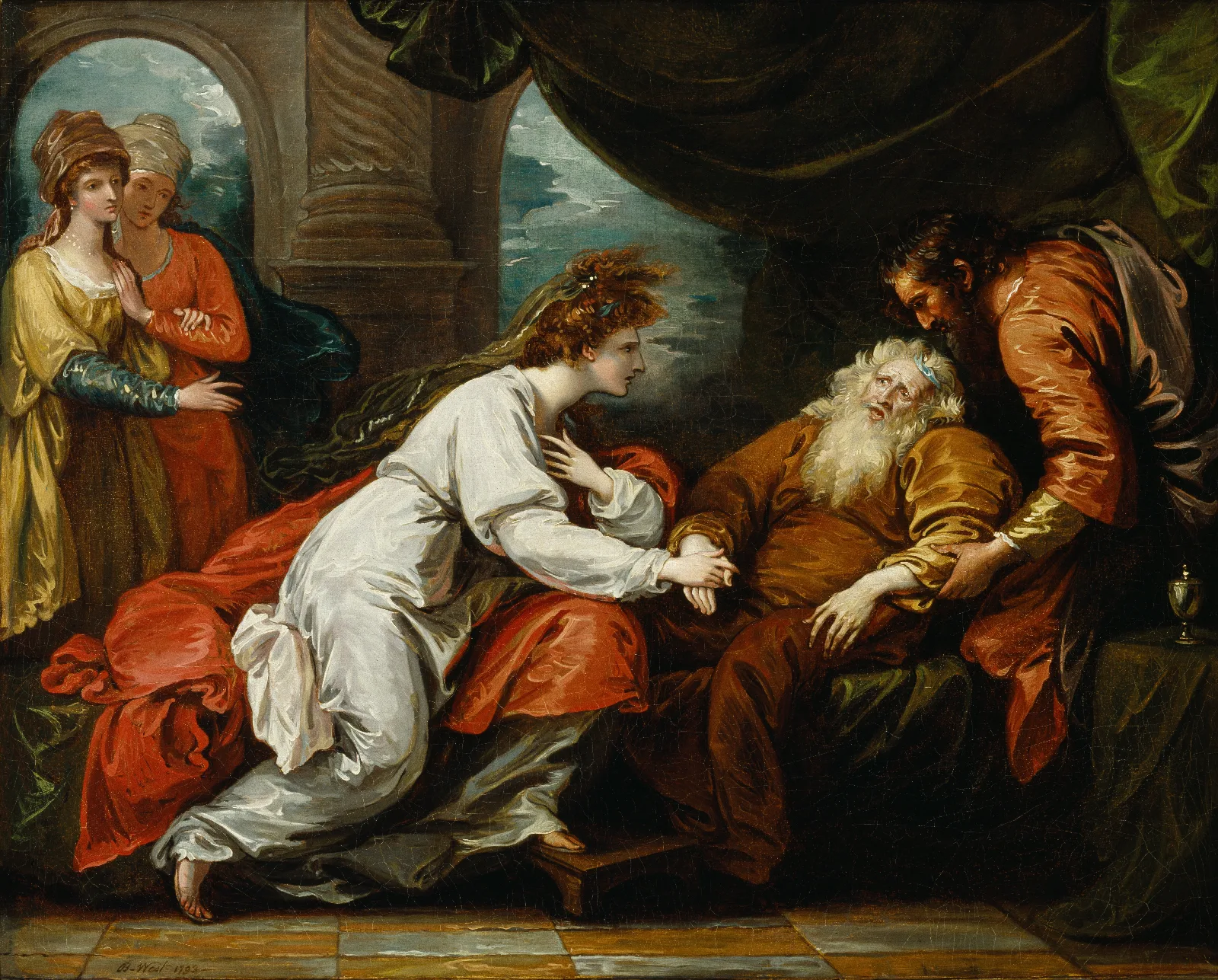 King Lear And Cordelia 3 Wall Art by Benjamin West - Canvas Print
