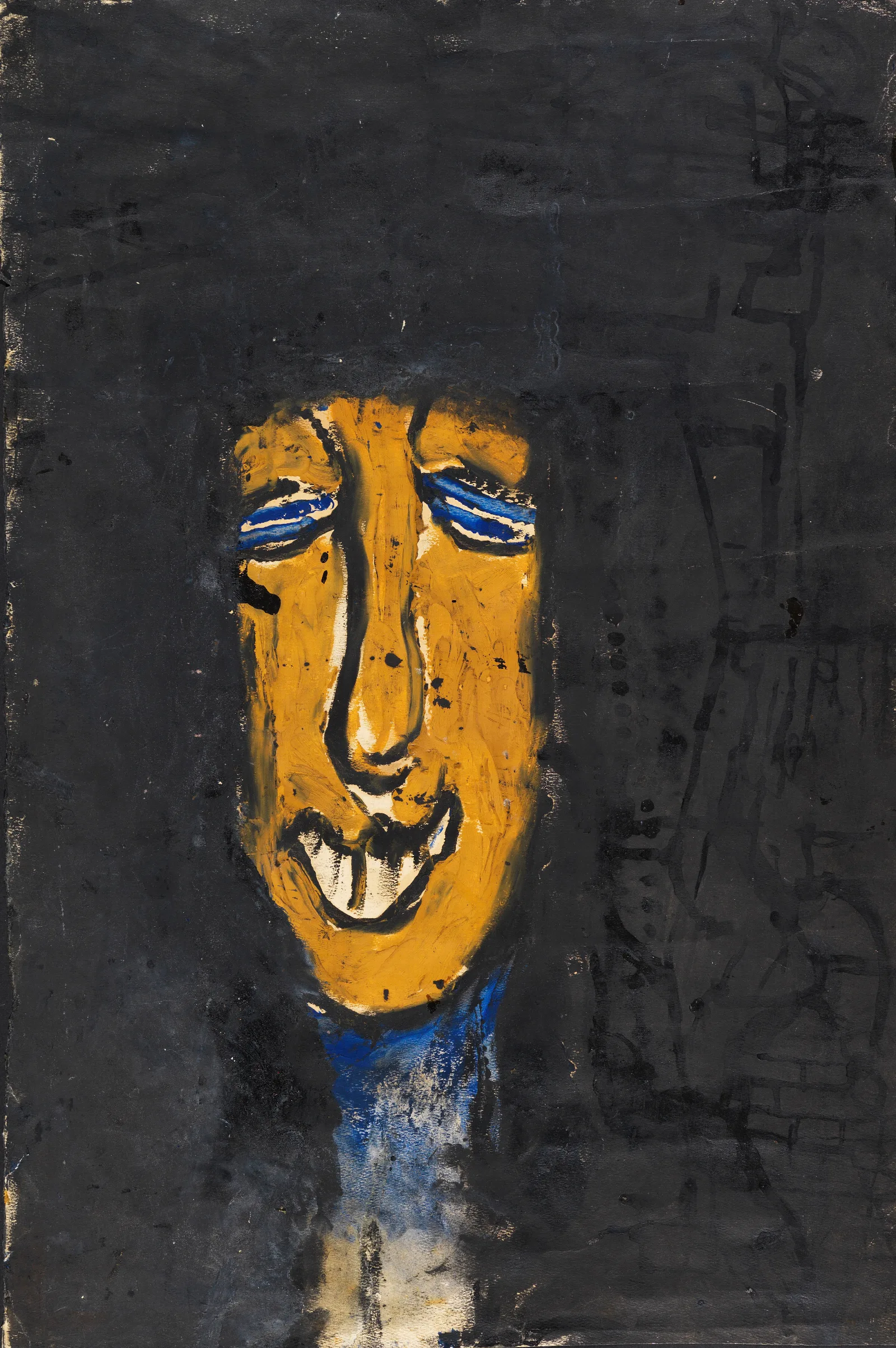 Tete De Face Wall Art by Louis Soutter - Canvas Print