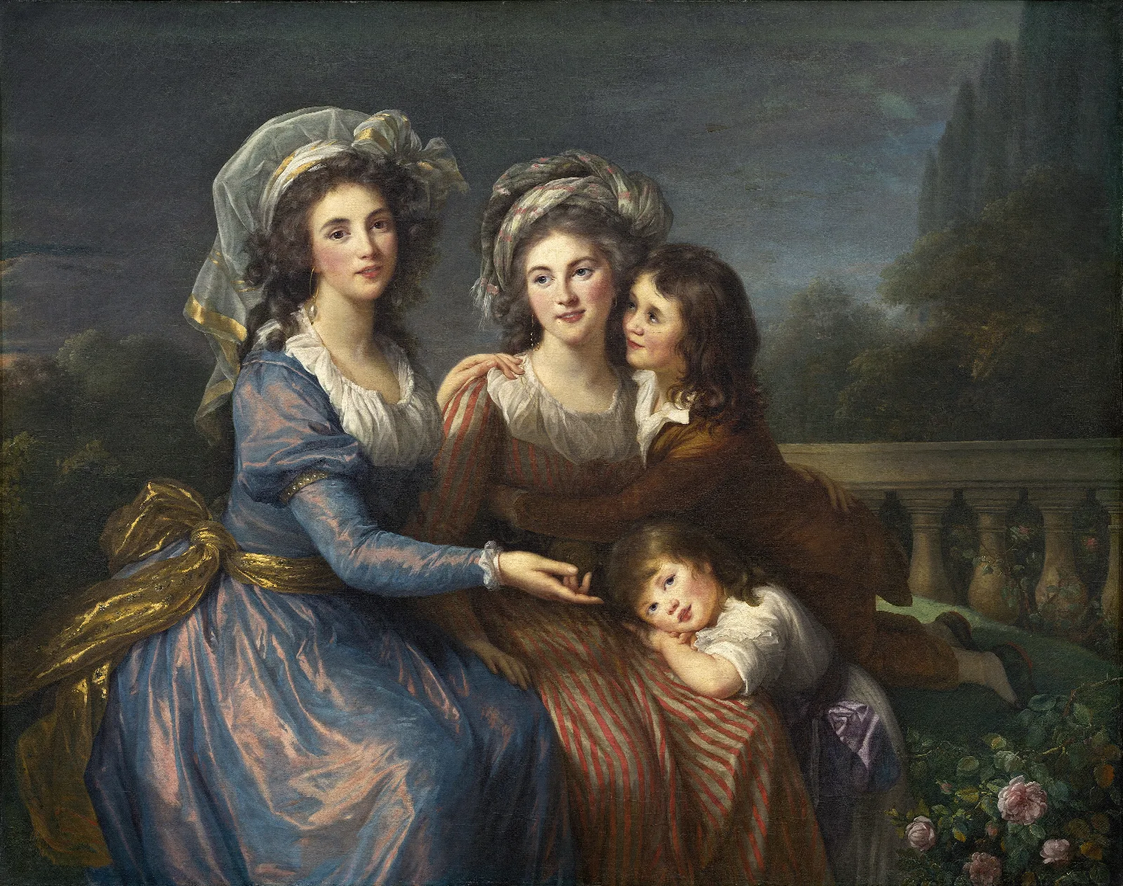 The Marquise De Pezayand The Marquise De Rouge With Her Sons Alexis And Adrien Wall Art by Elisabeth Louise Vigée Le Brun - Canvas Print