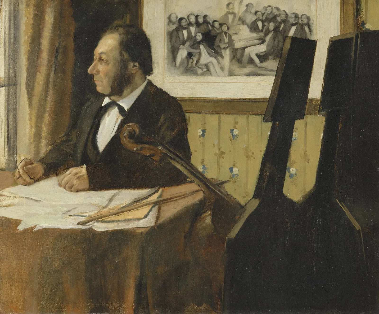 The Cellist Pilet Wall Art by Edgar Degas - Canvas Print