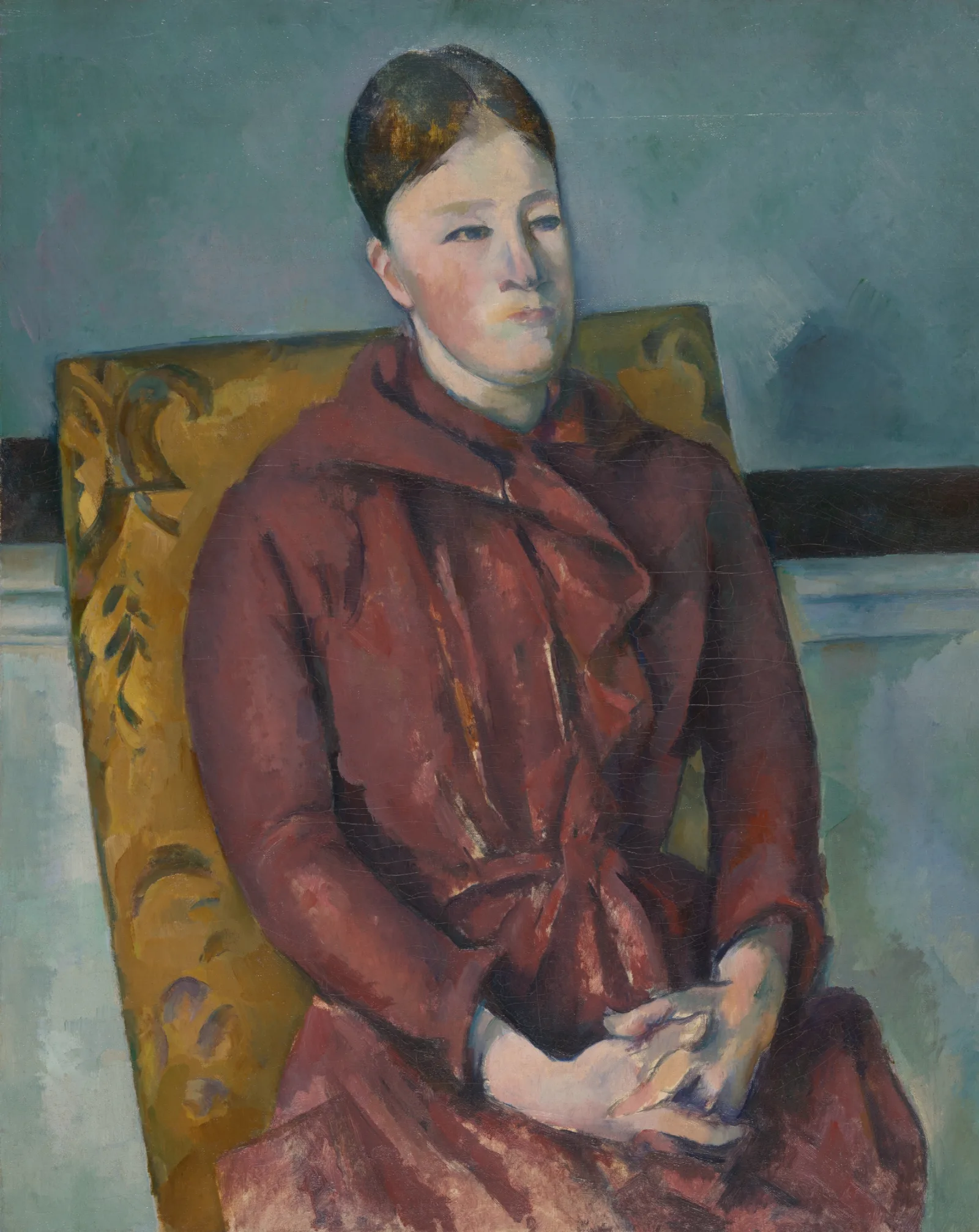Madame Cezanne In A Yellow Chair Wall Art by Paul Cézanne - Canvas Print