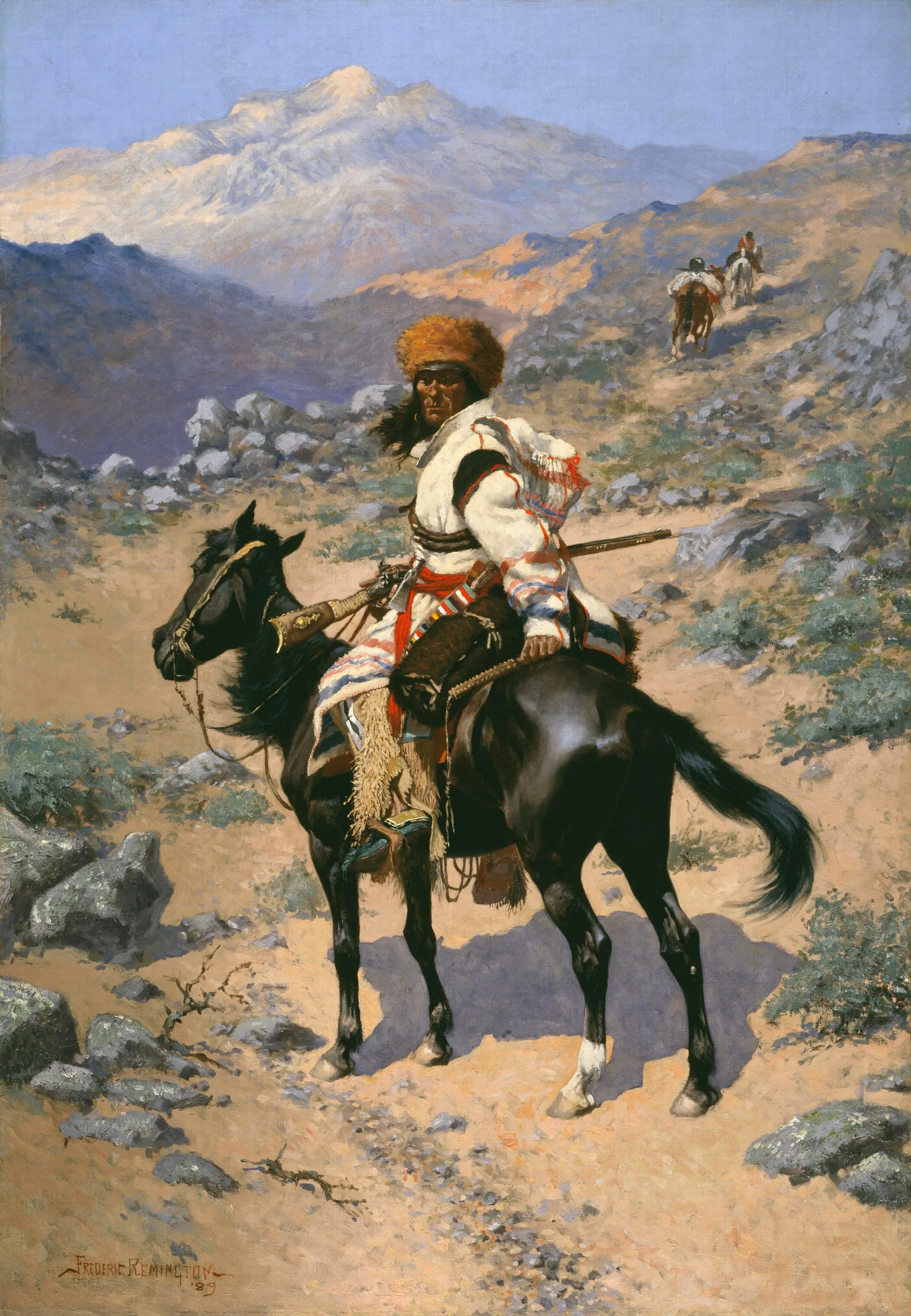 An Indian Trapper Wall Art by Frederic Remington - Canvas Print