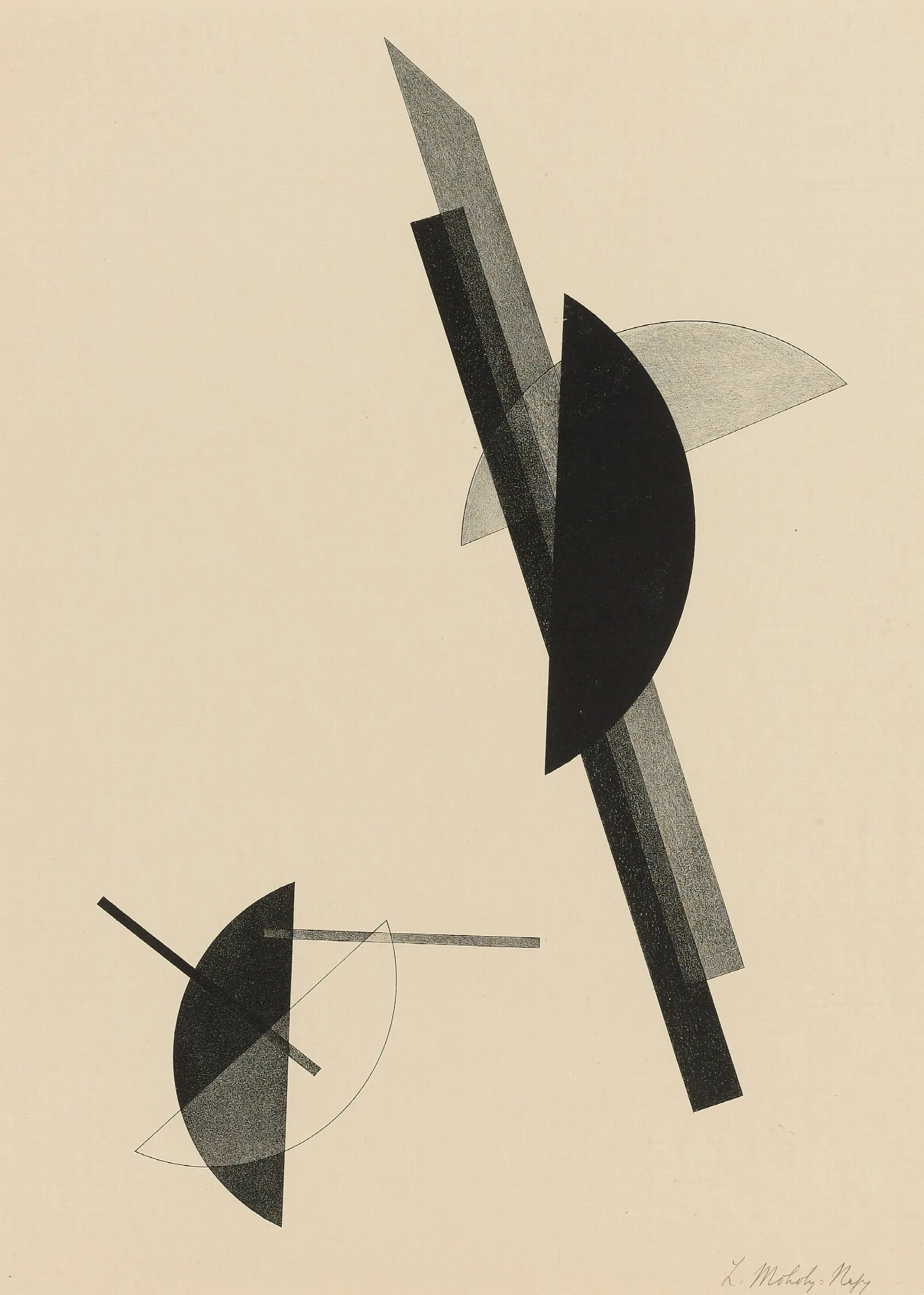Kestnermappe Komposition One Plate Passuth 125 Wall Art by László Moholy-Nagy - Canvas Print