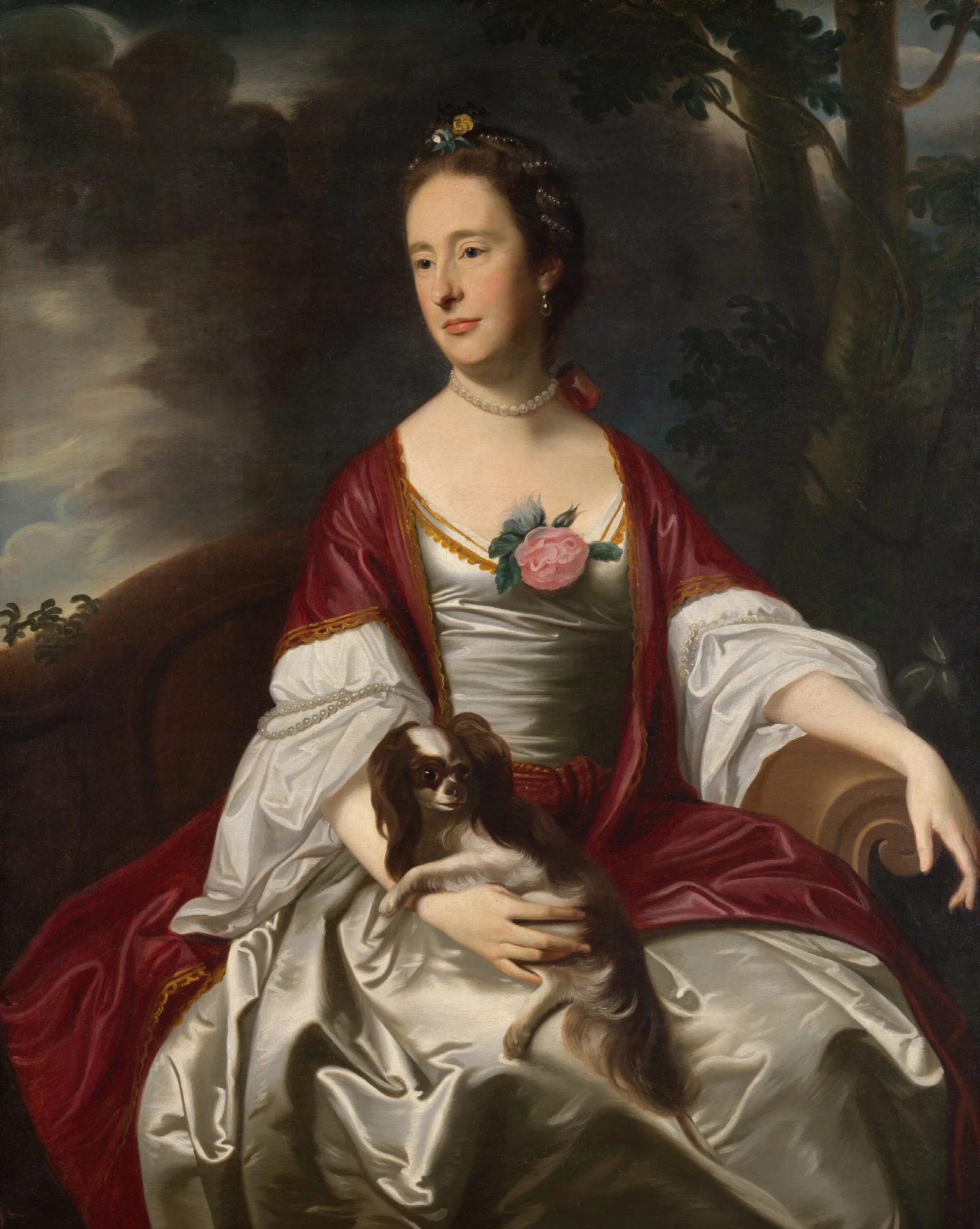 Mrs Jerathmael Bowers Wall Art by John Singleton Copley - Canvas Print