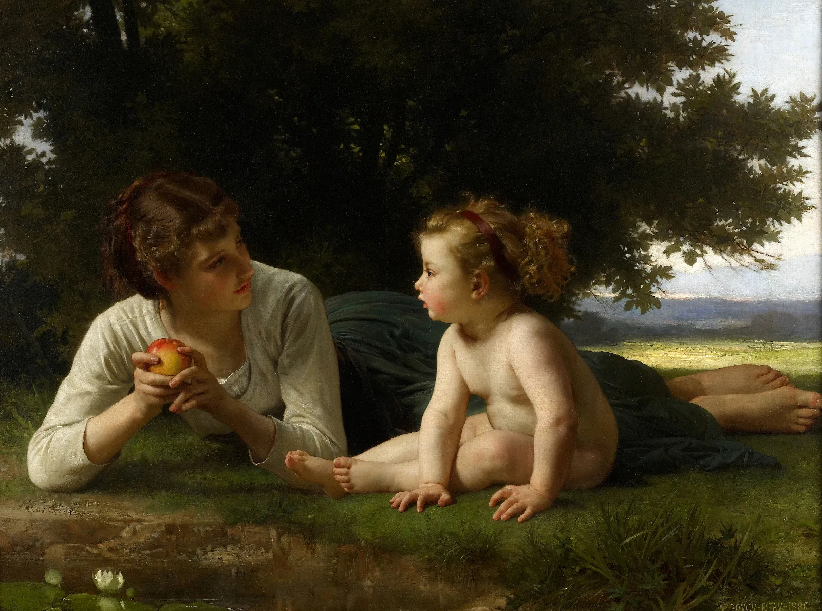 Temptation Wall Art by William Bouguereau - Canvas Print