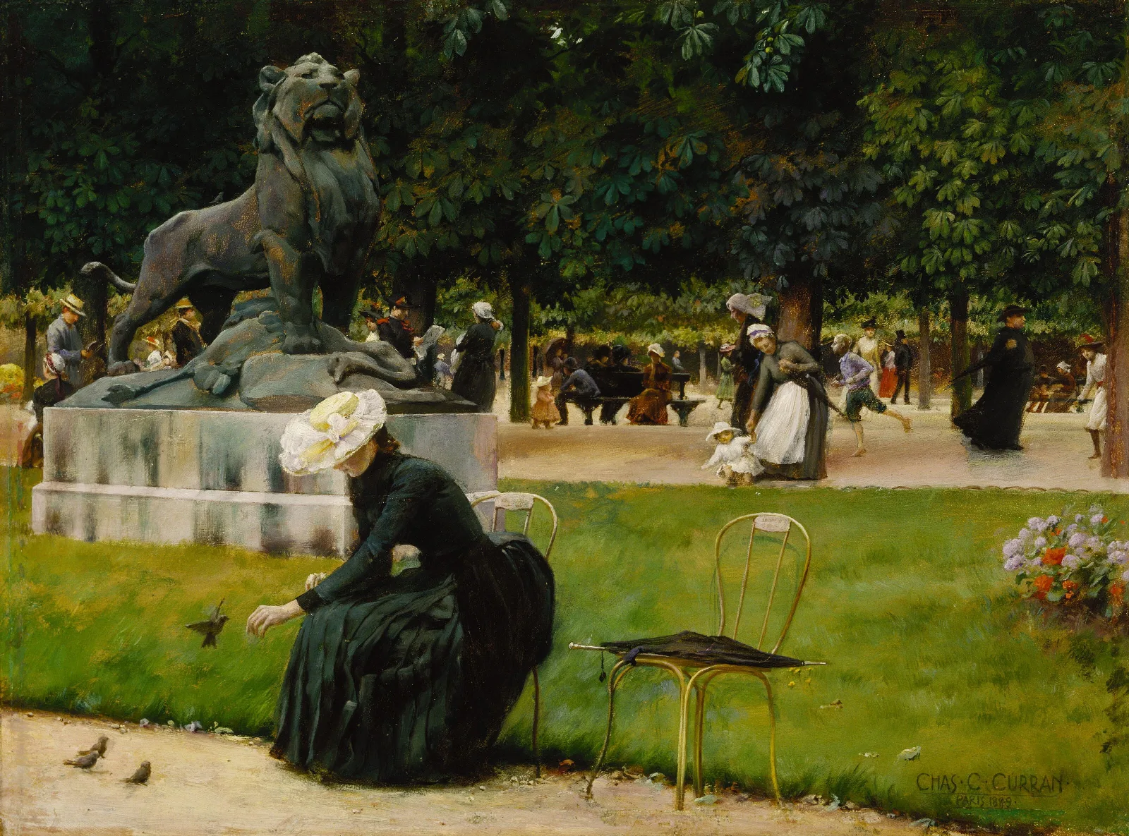 In The Luxembourg Garden Wall Art by Charles Courtney Curran - Canvas Print